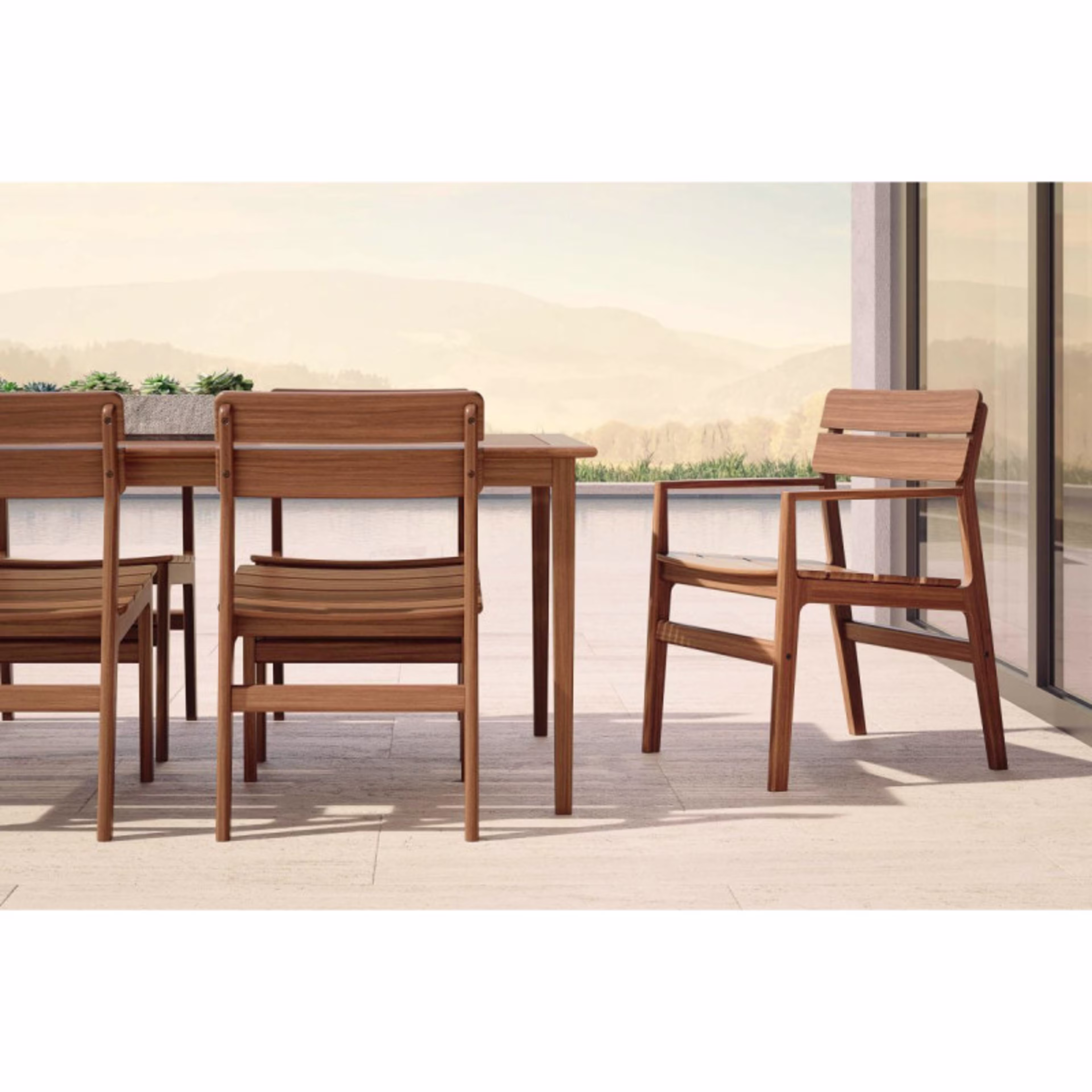 Jensen Outdoor Innova Aurora Ipe Wood Dining Armchair