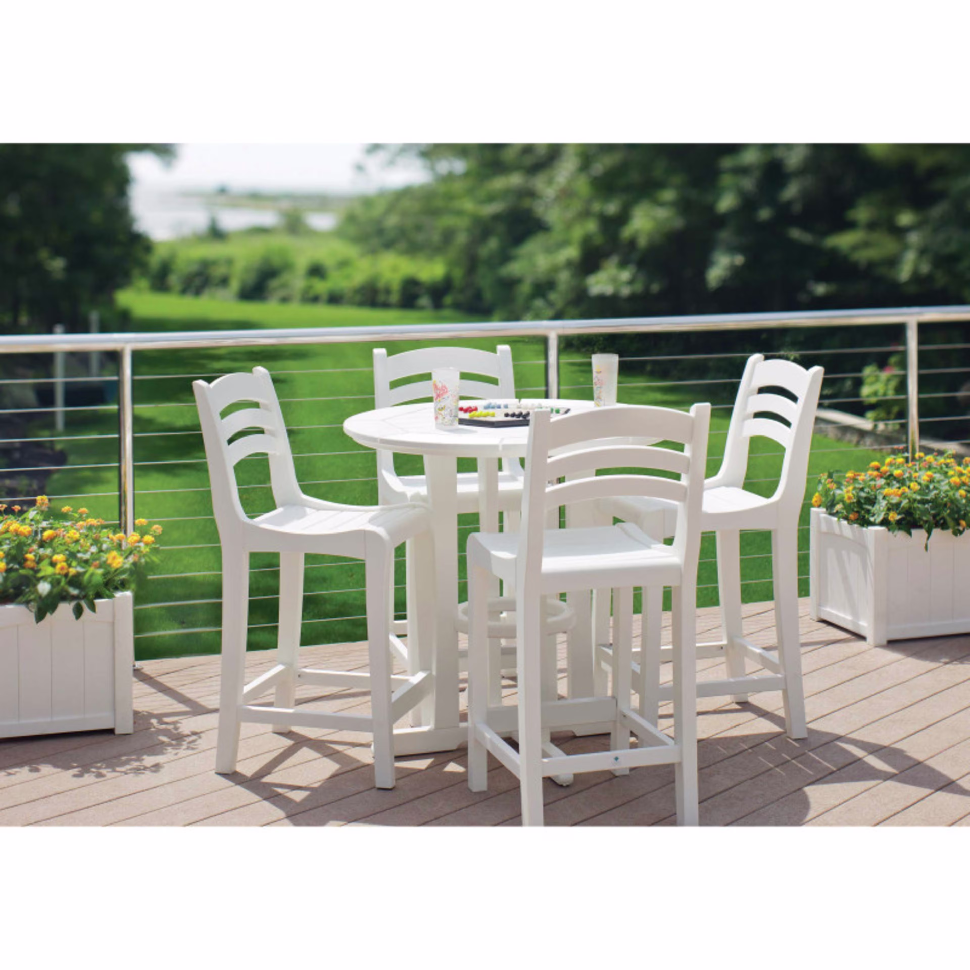 Seaside Casual Charleston Recycled Polymer Balcony Side Chair - Set of 2