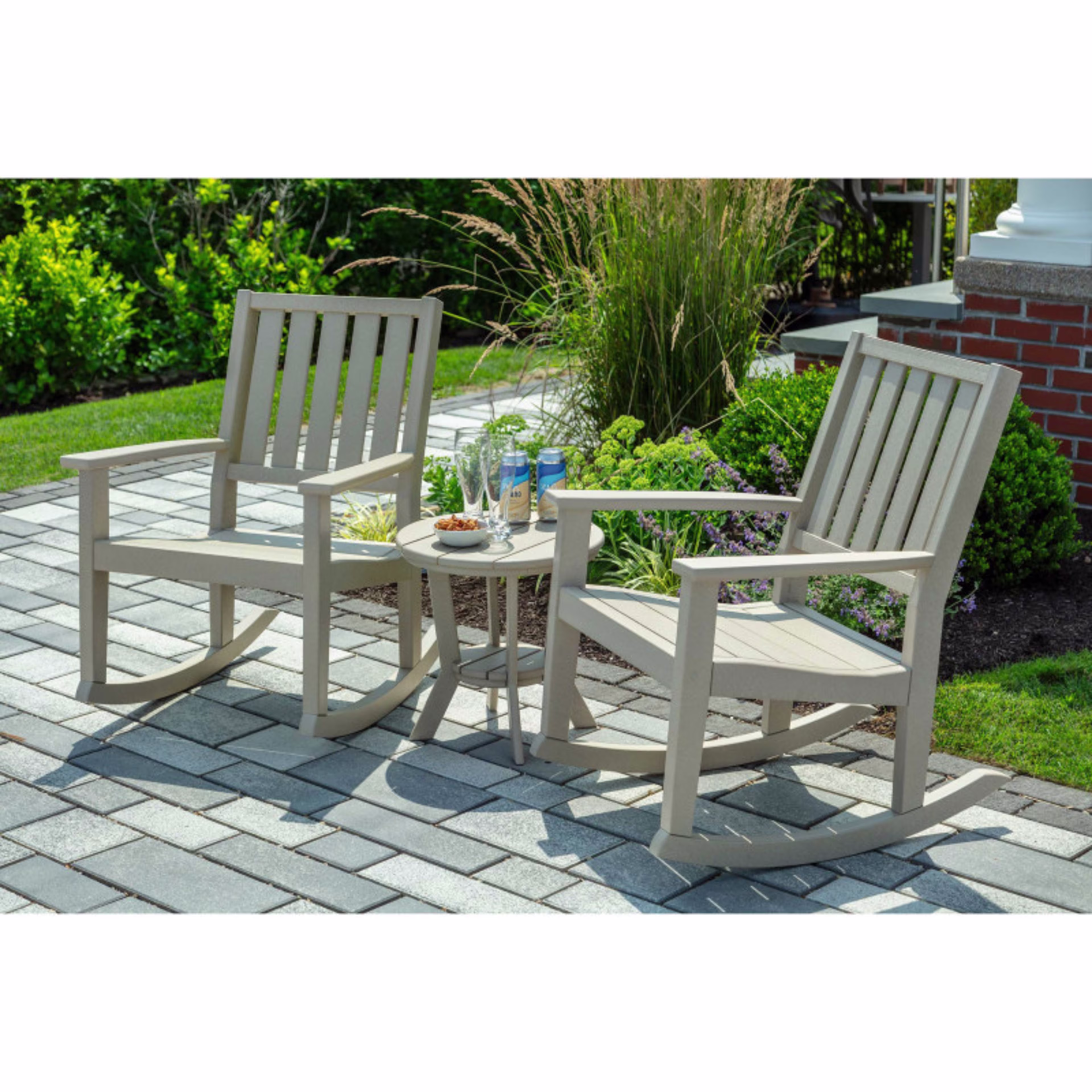 Seaside Casual Greenwich Slatted Recycled Polymer Rocker - Set of 2