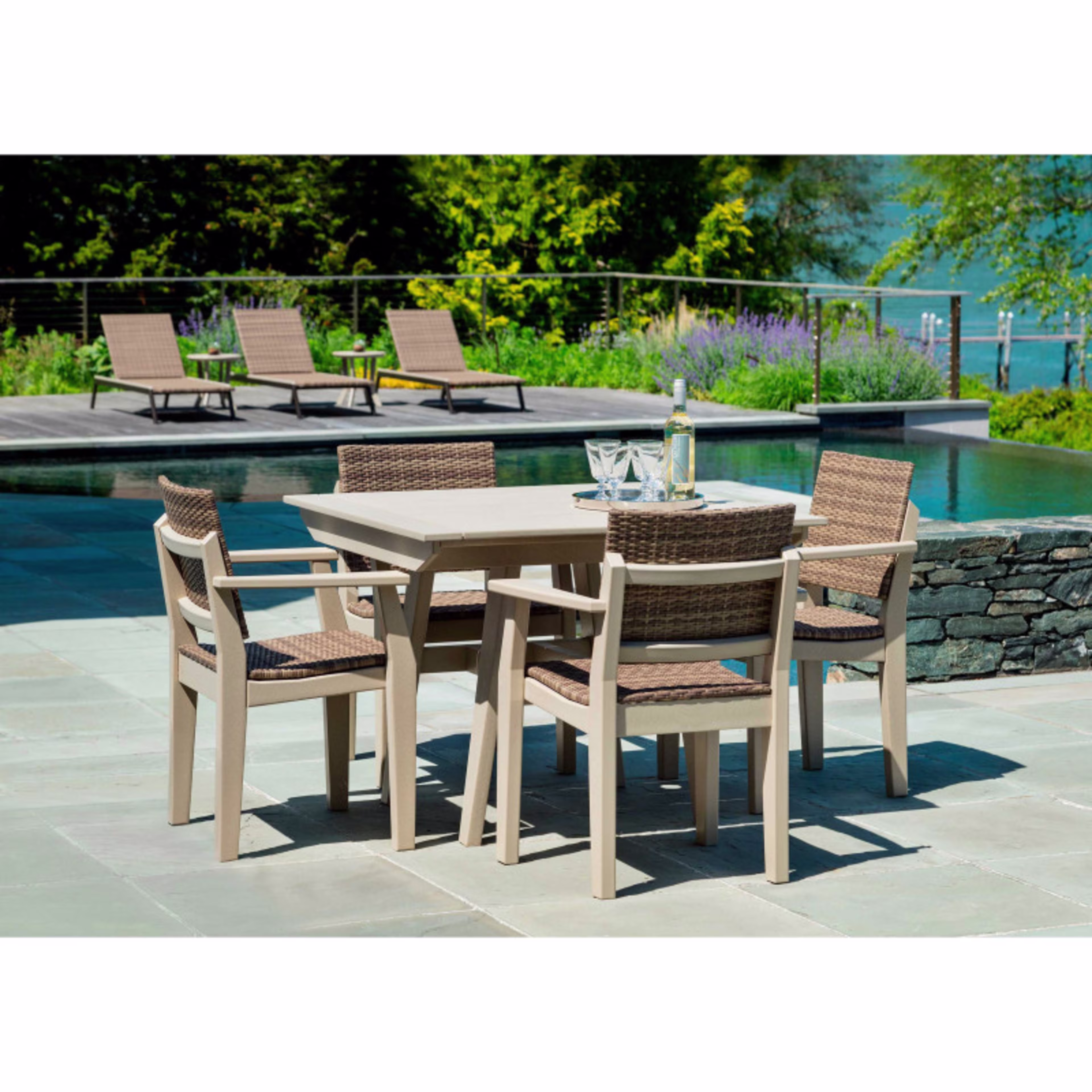 Seaside Casual MAD 40" Recycled Polymer Square Dining Table