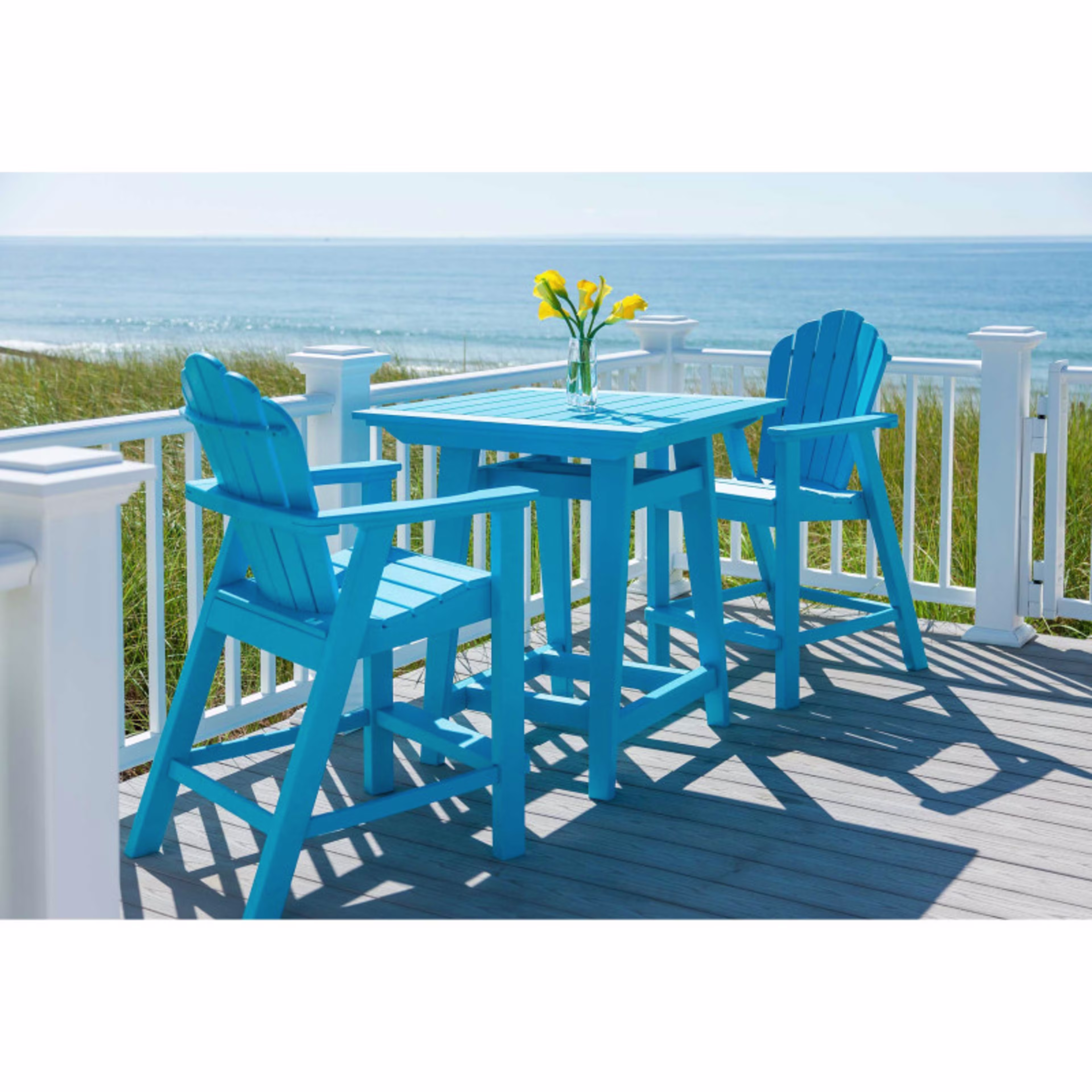 Seaside Casual MAD 40" Recycled Polymer Square Balcony Table