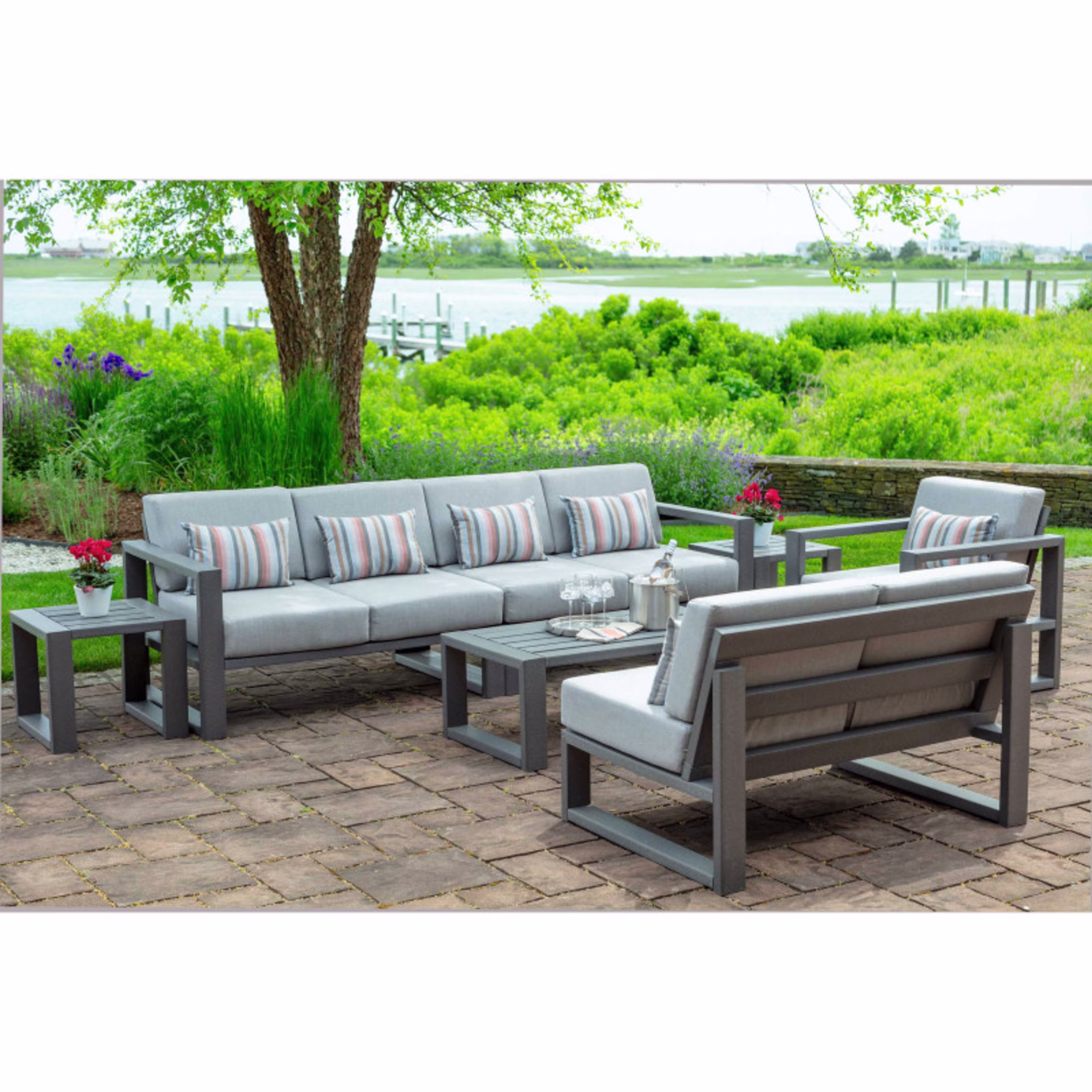 Seaside Casual MIA Recycled Polymer Left Arm Loveseat Outdoor Sectional Unit