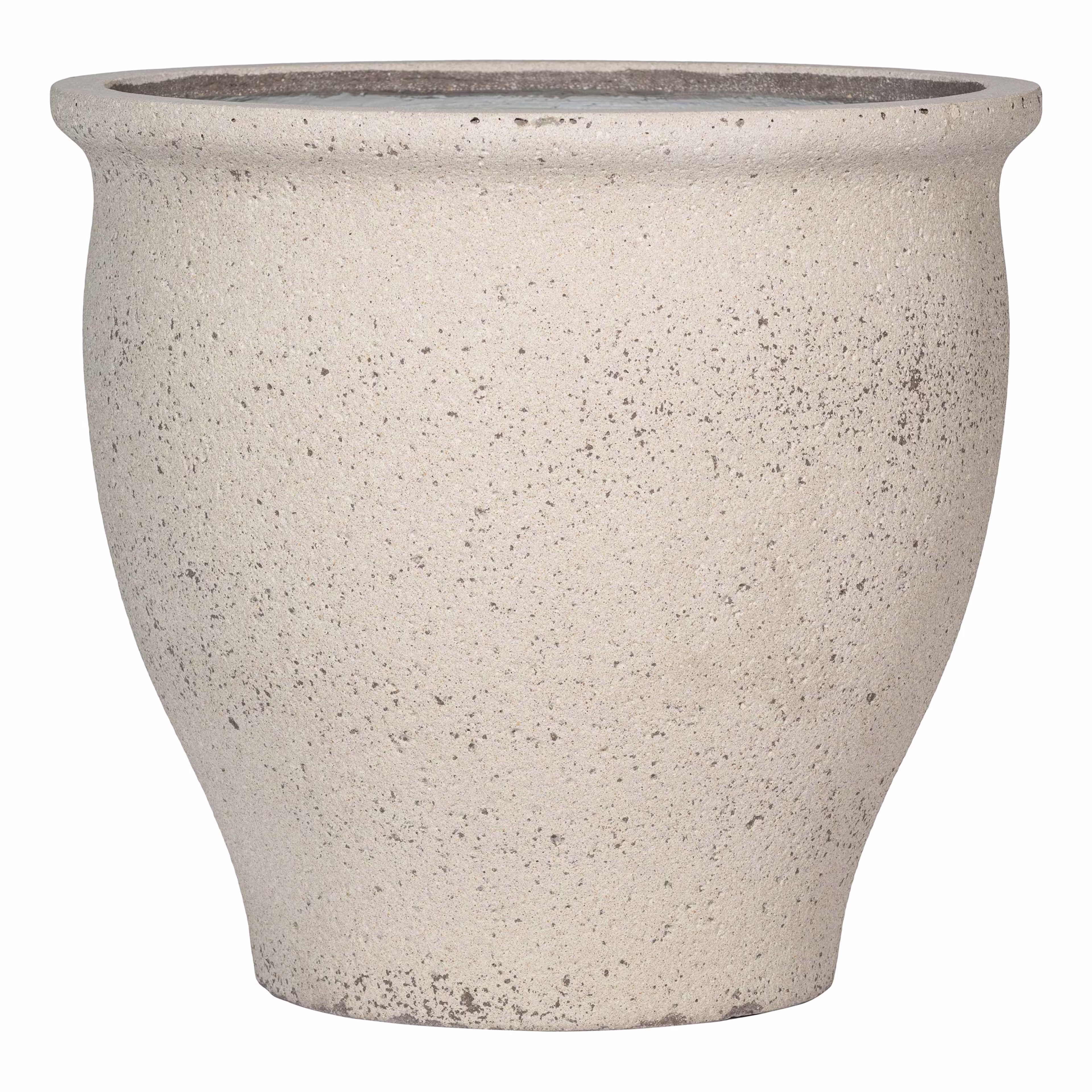 Pottery Pots Mediterranean Poseidon 25" Round Ficonstone Planter Pot - Chalk White