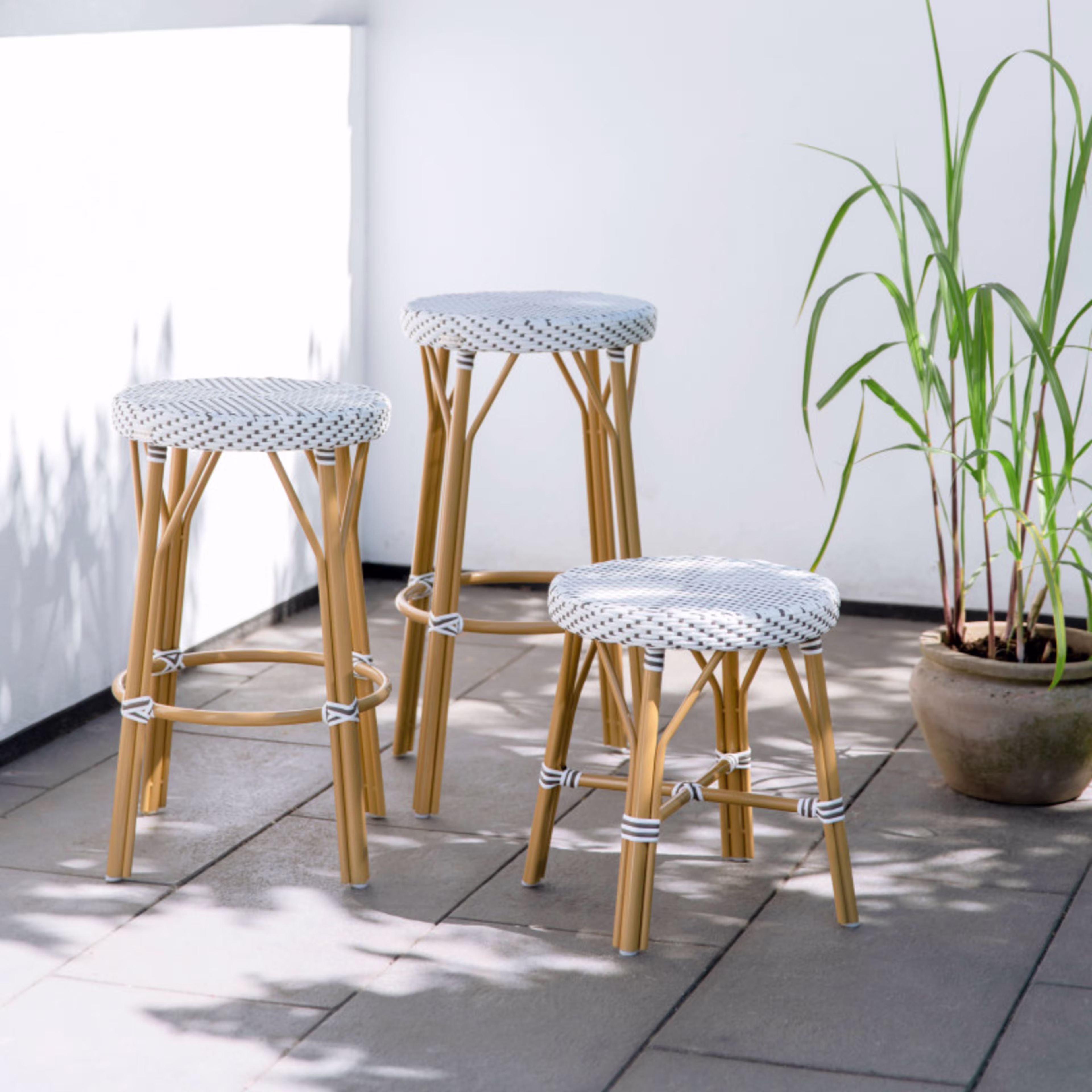 Sika Design Alu-Affäire Simone Stacking AluRattan Dining Stool
