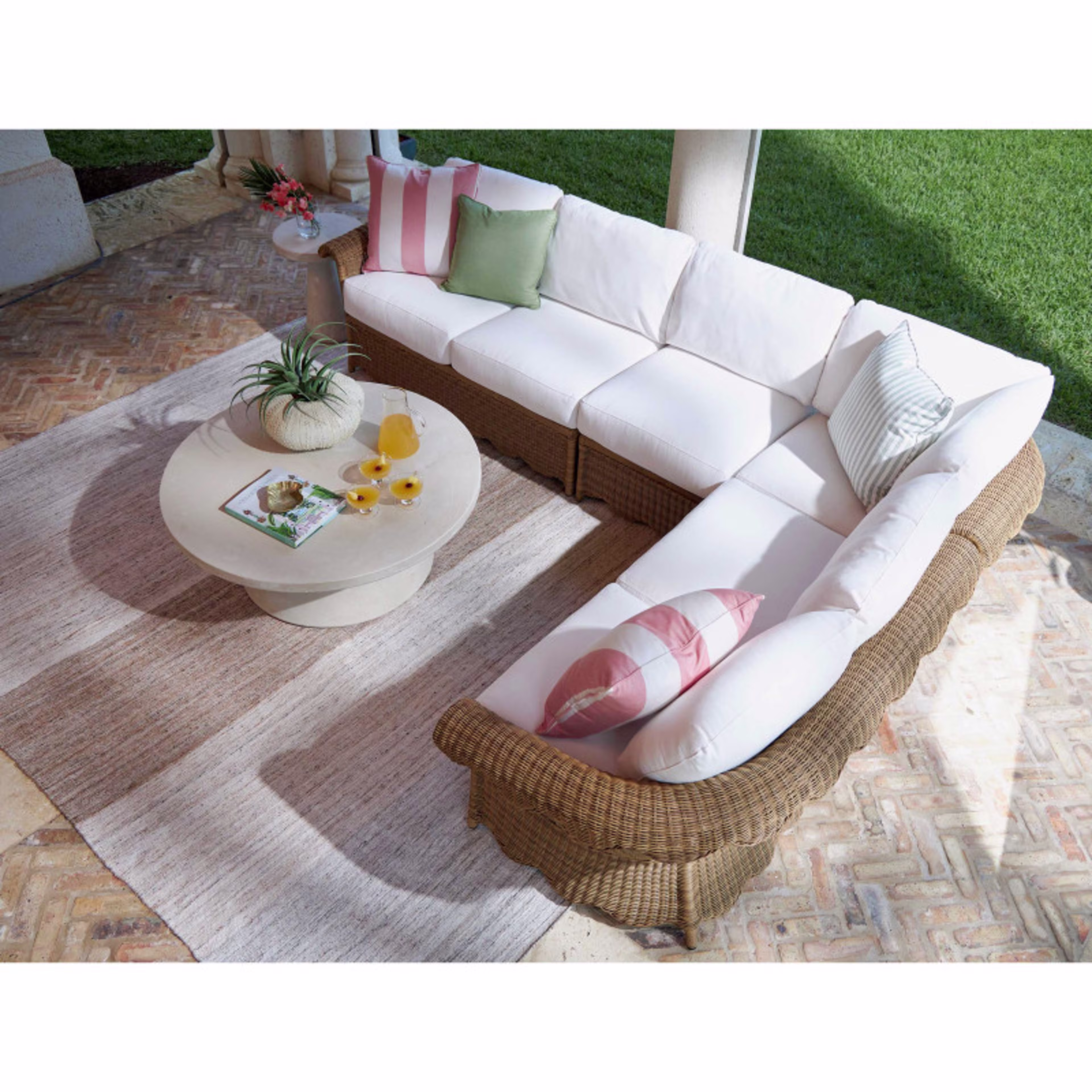 Lane Venture Cleary Wicker LF Loveseat Outdoor Sectional Unit