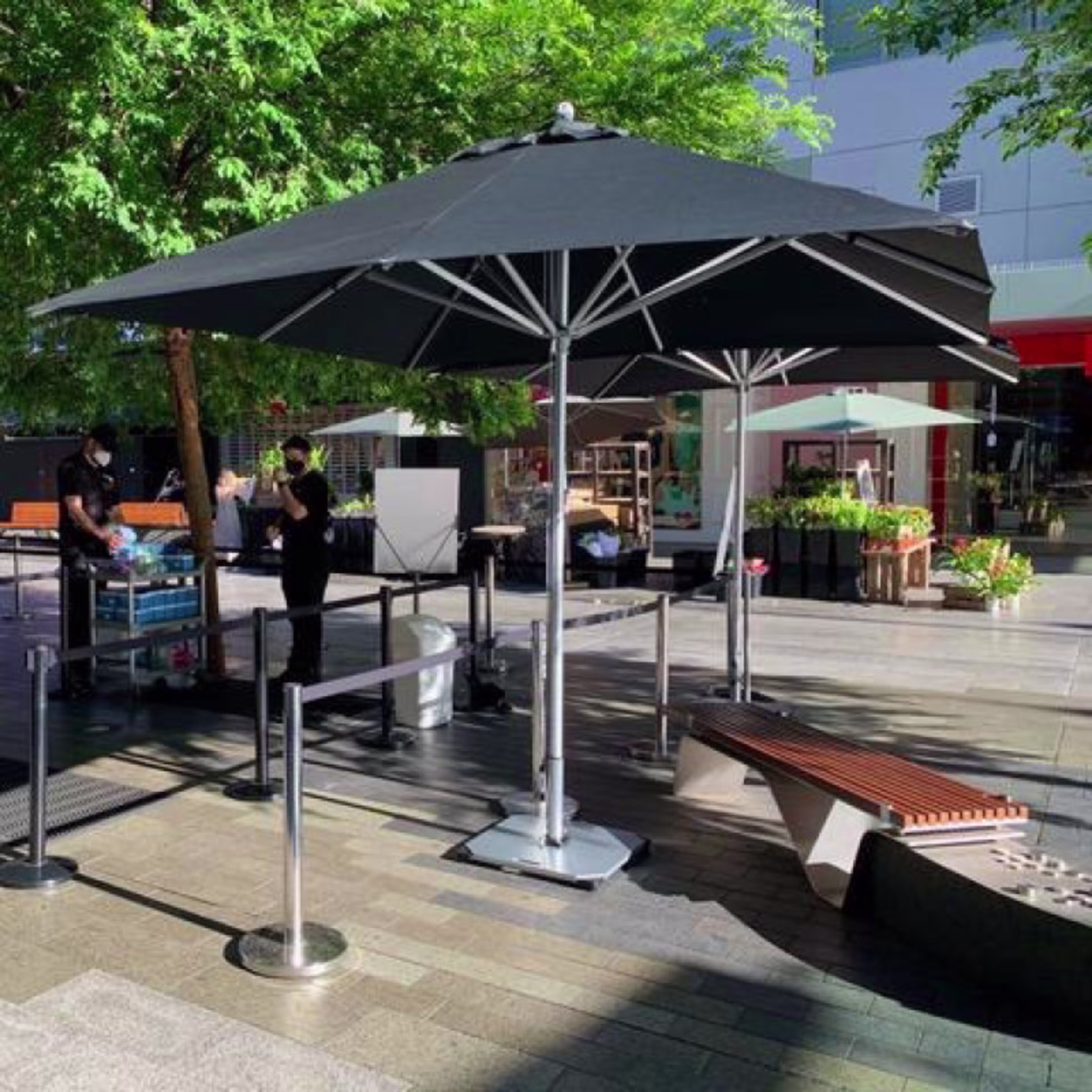 Bambrella Hurricane 8.5' x 11.5' Rectangular Aluminum Market Patio Umbrella