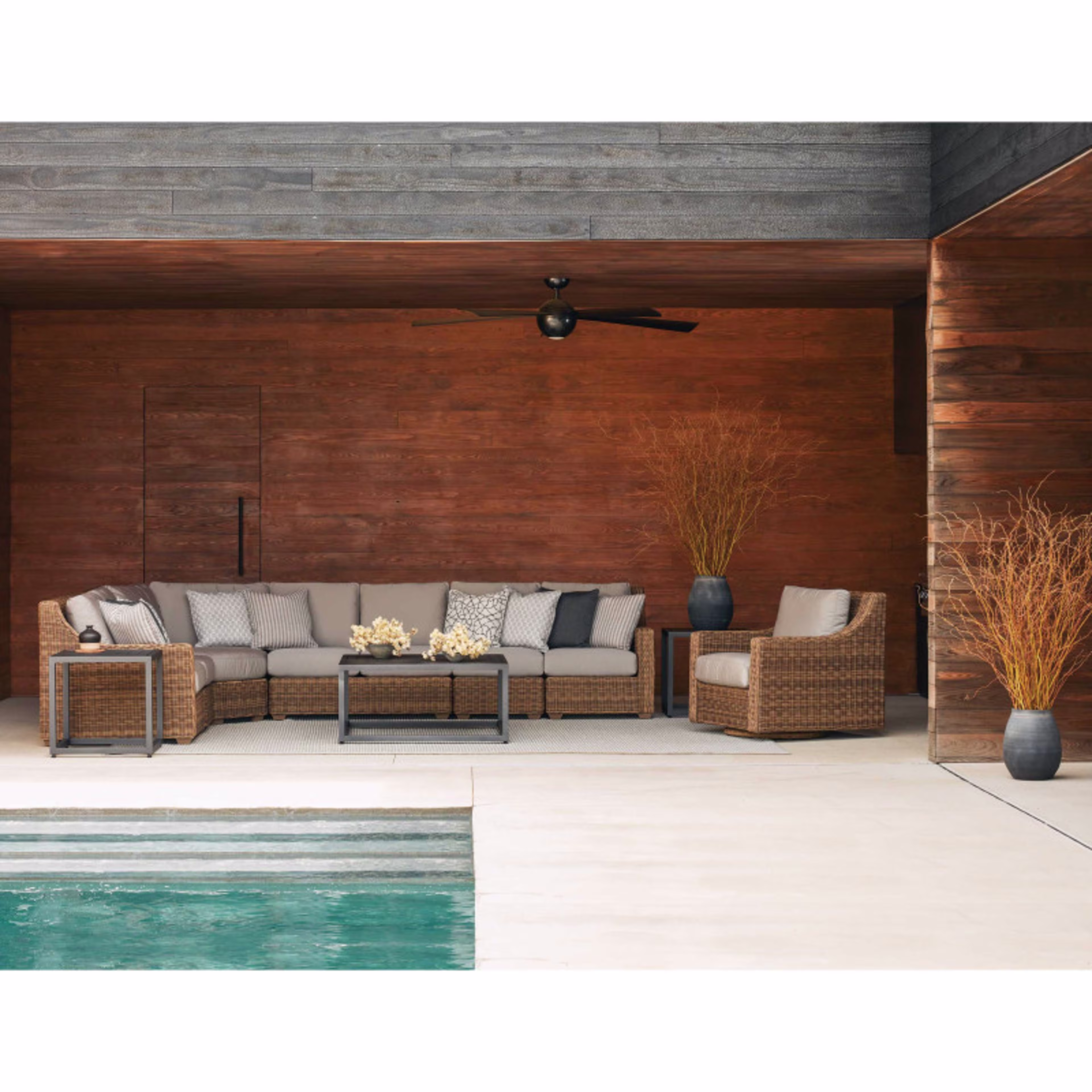 Lane Venture Oasis Wicker Armless Chair Outdoor Sectional Unit
