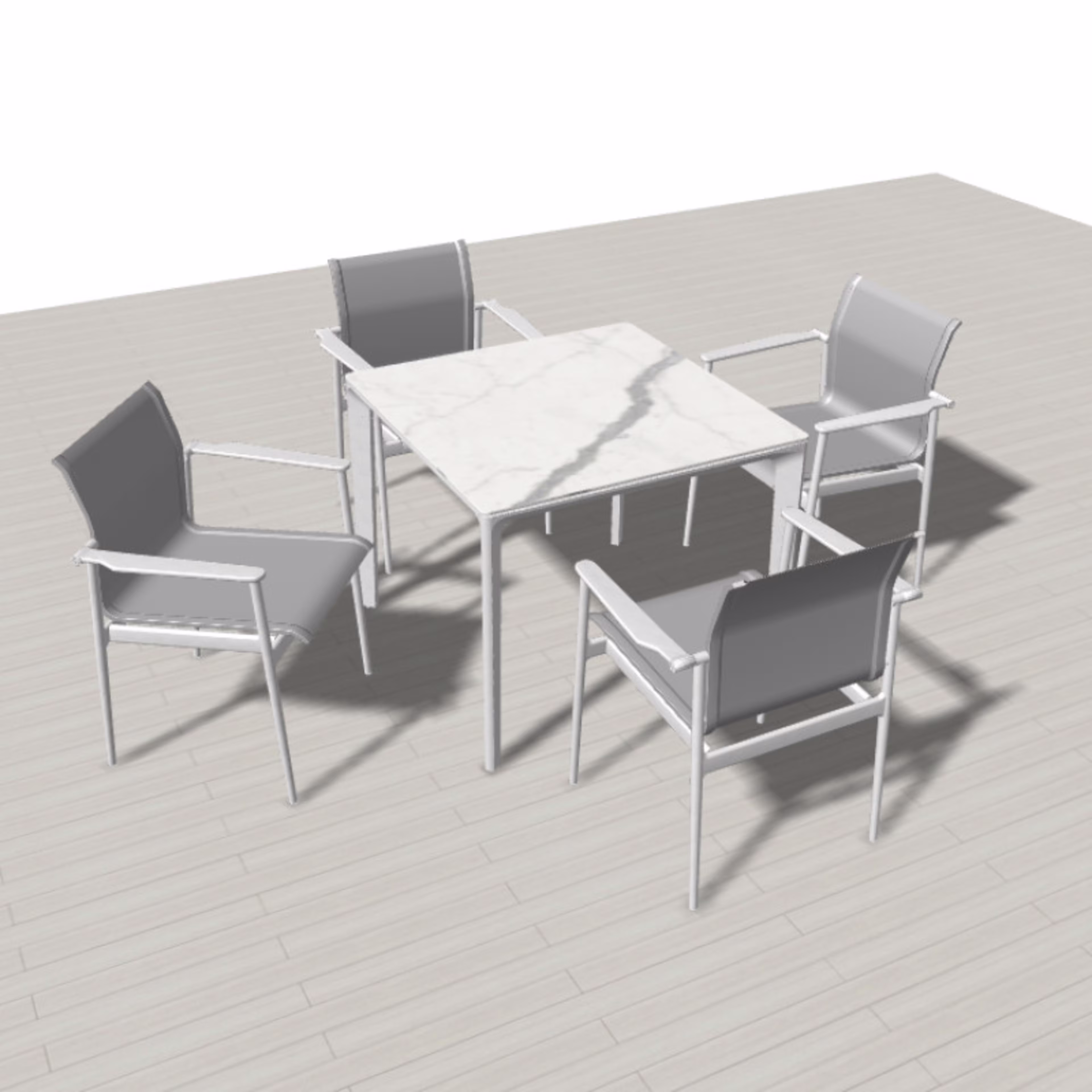 Gloster Carver/180 5-Piece Square Dining Set