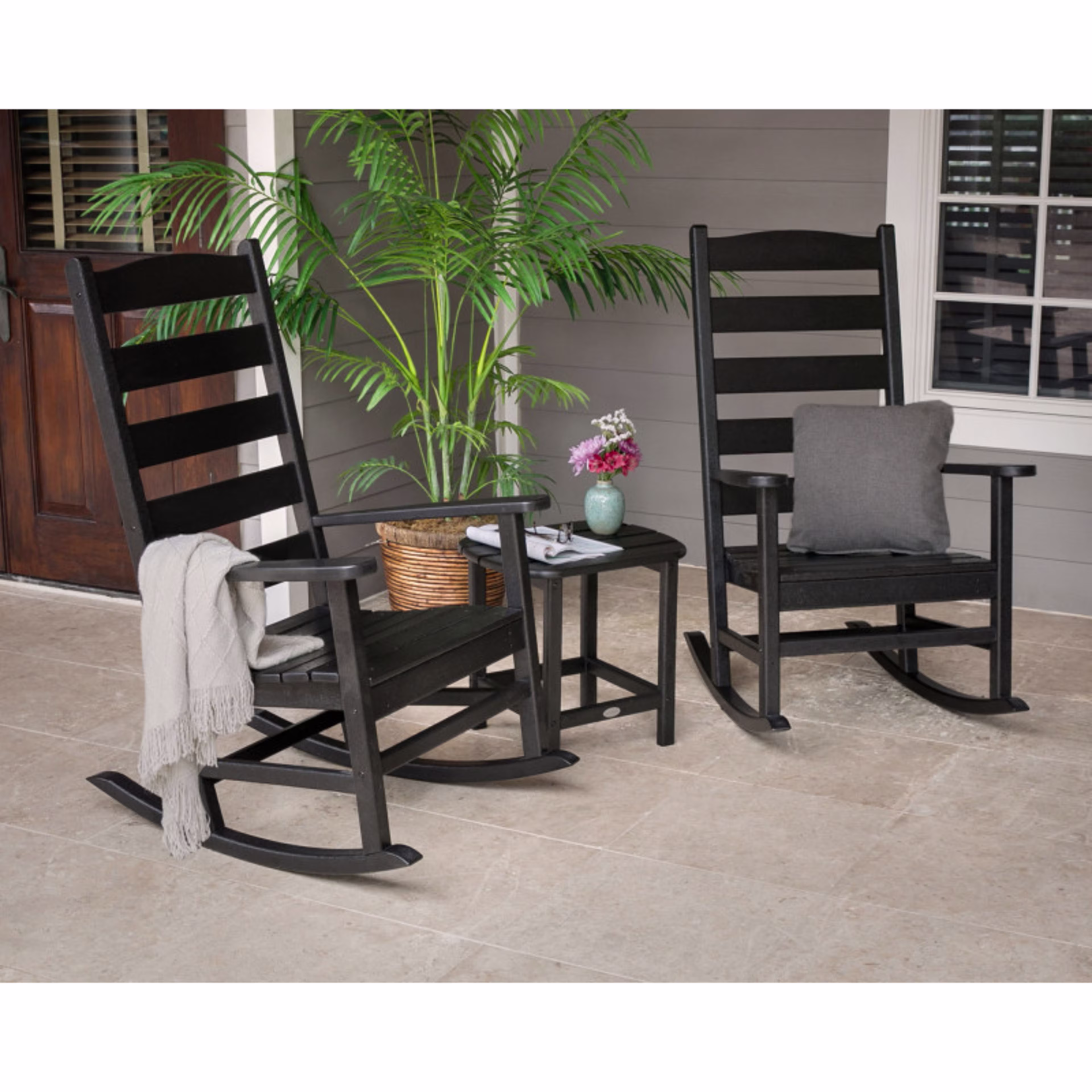 Polywood Shaker 3-Piece Porch Rocking Chair Set
