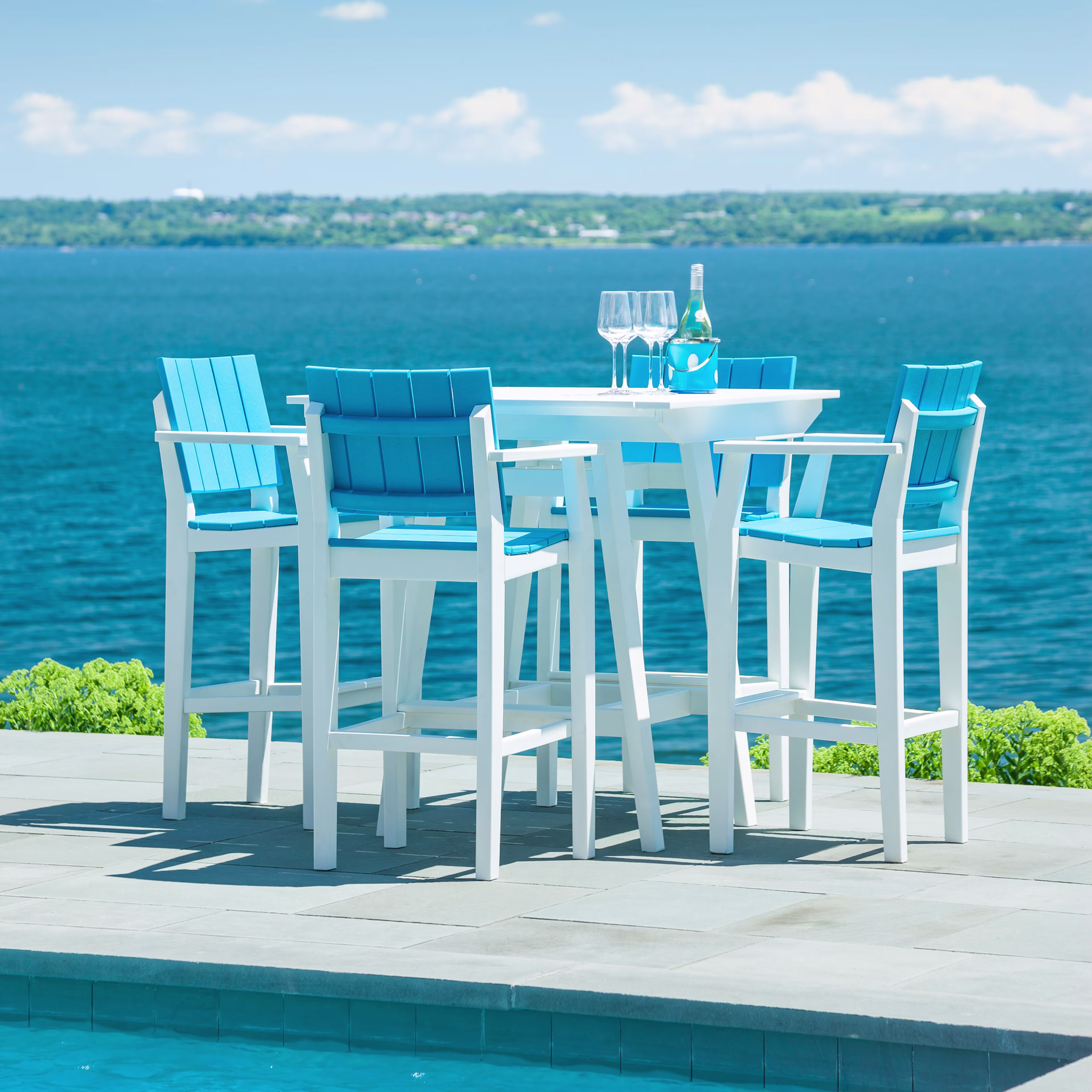 Seaside Casual MAD 5-Piece Square Bar Patio Dining Set