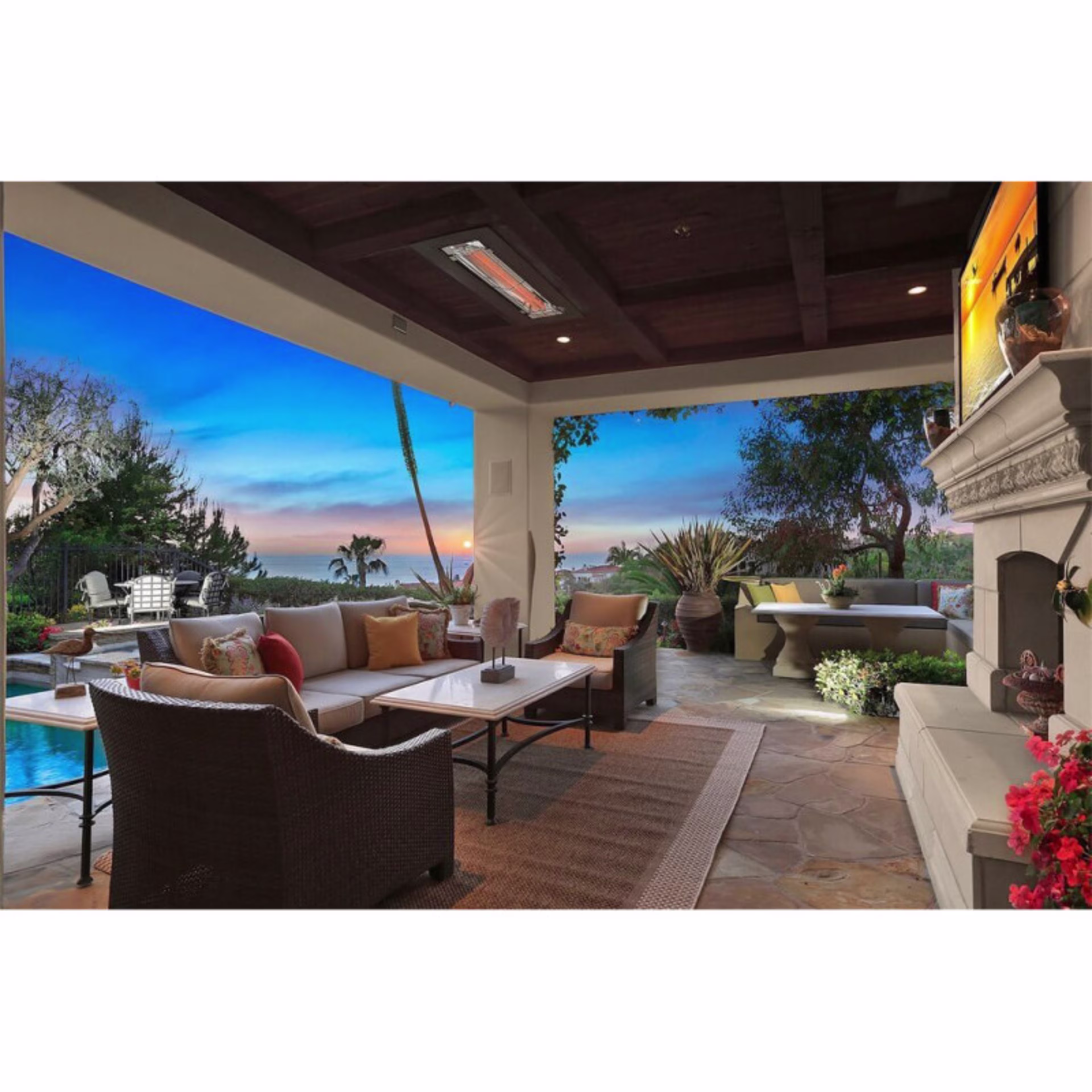Infratech WD-Series 39" Marine Grade Dual Element Wall Mount Electric Patio Heater - 4000 Watt