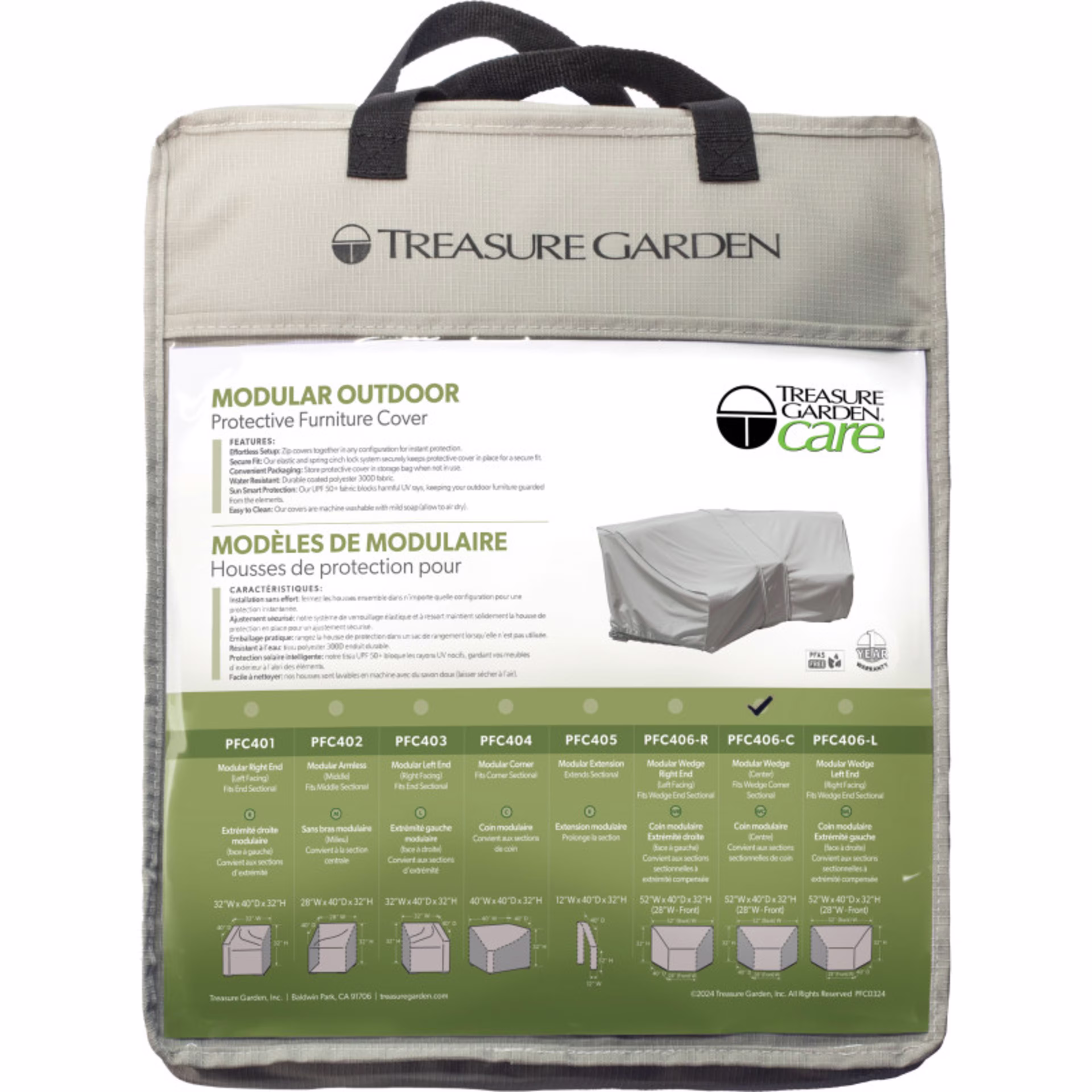 Treasure Garden Modular Corner Wedge Coated Polyester Protective Cover - Right End