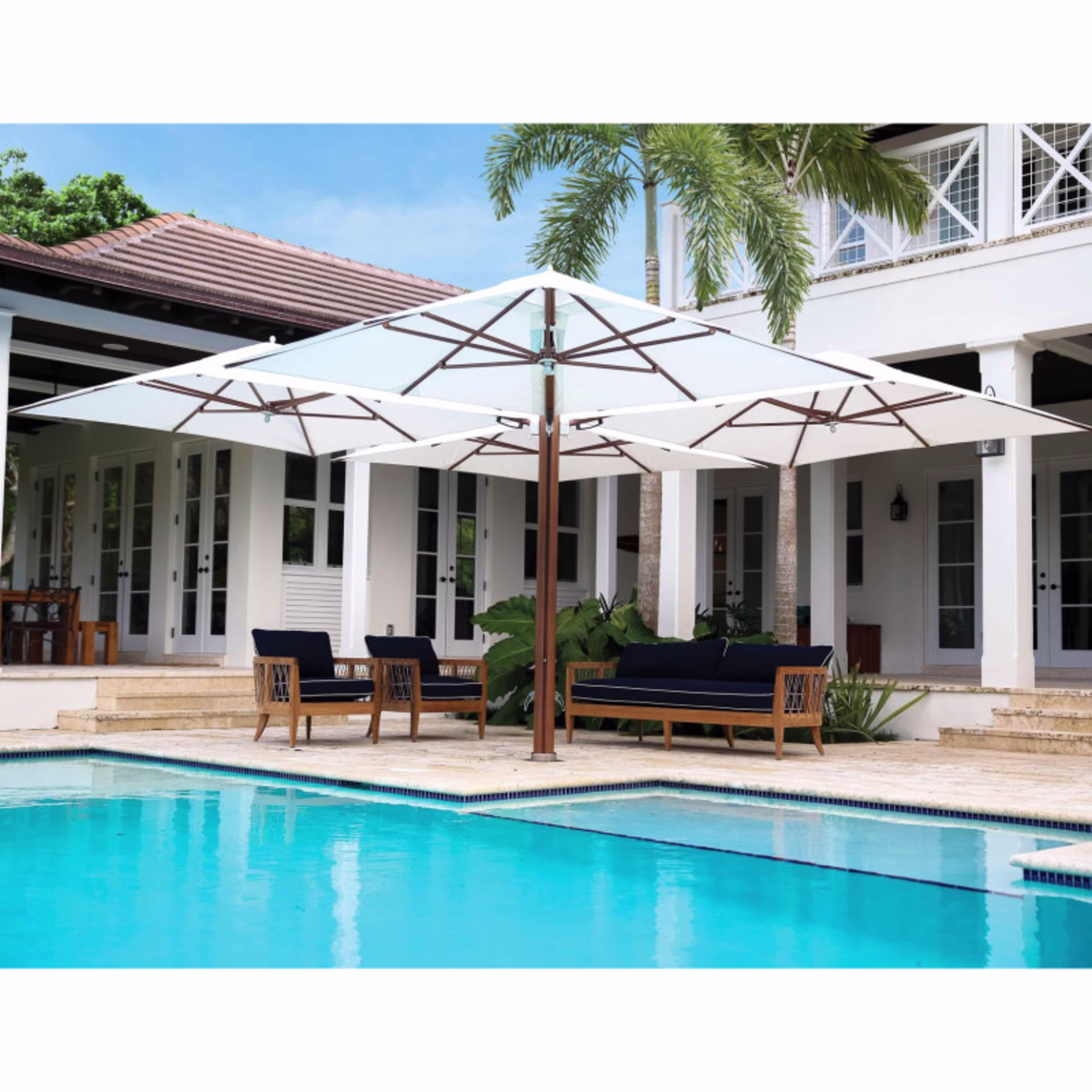 Tuuci Ocean Master M1 Shade Pod Quad Square Cantilever Patio Umbrella