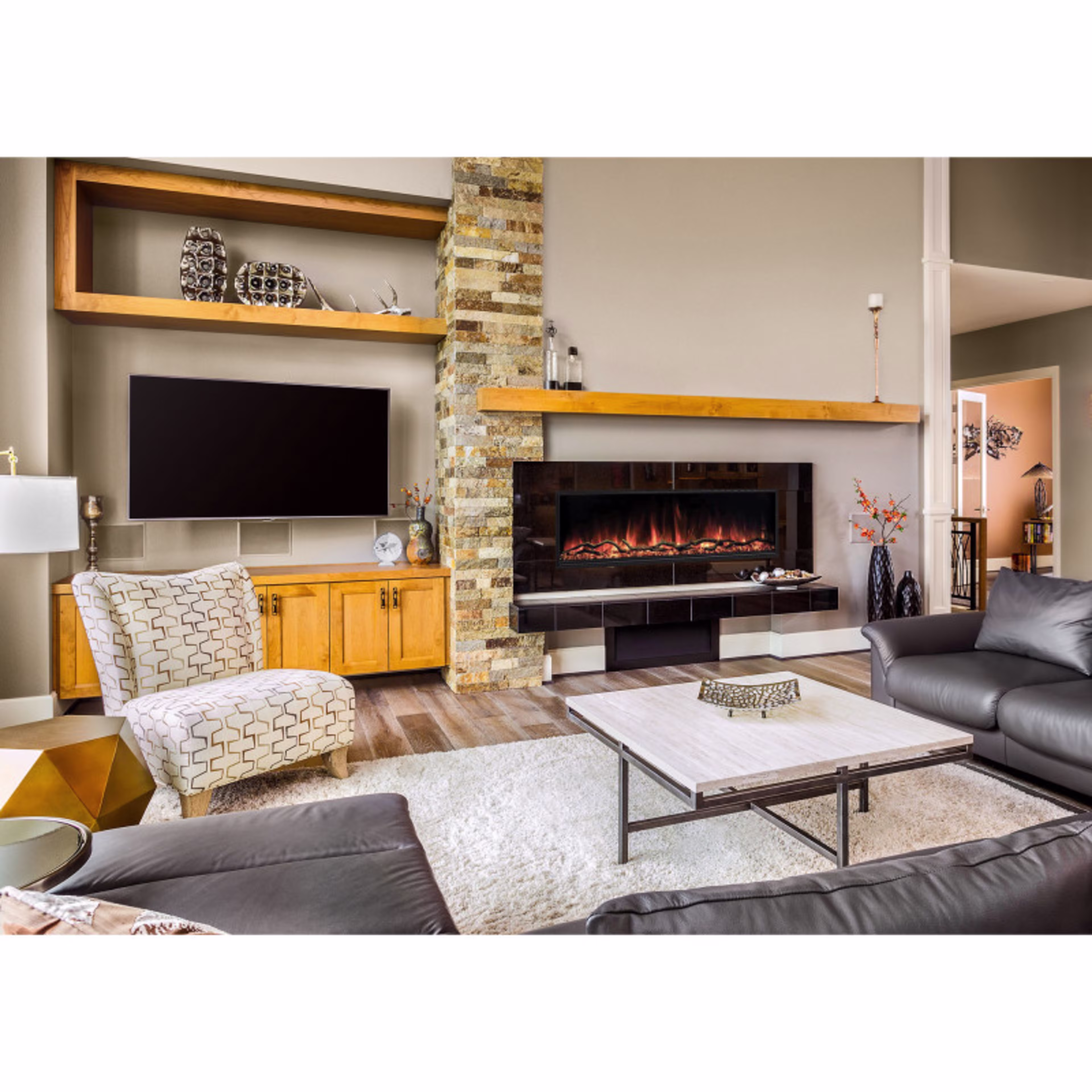 Modern Flames Landscape Pro Slim 56" Indoor/Outdoor Electric Fireplace