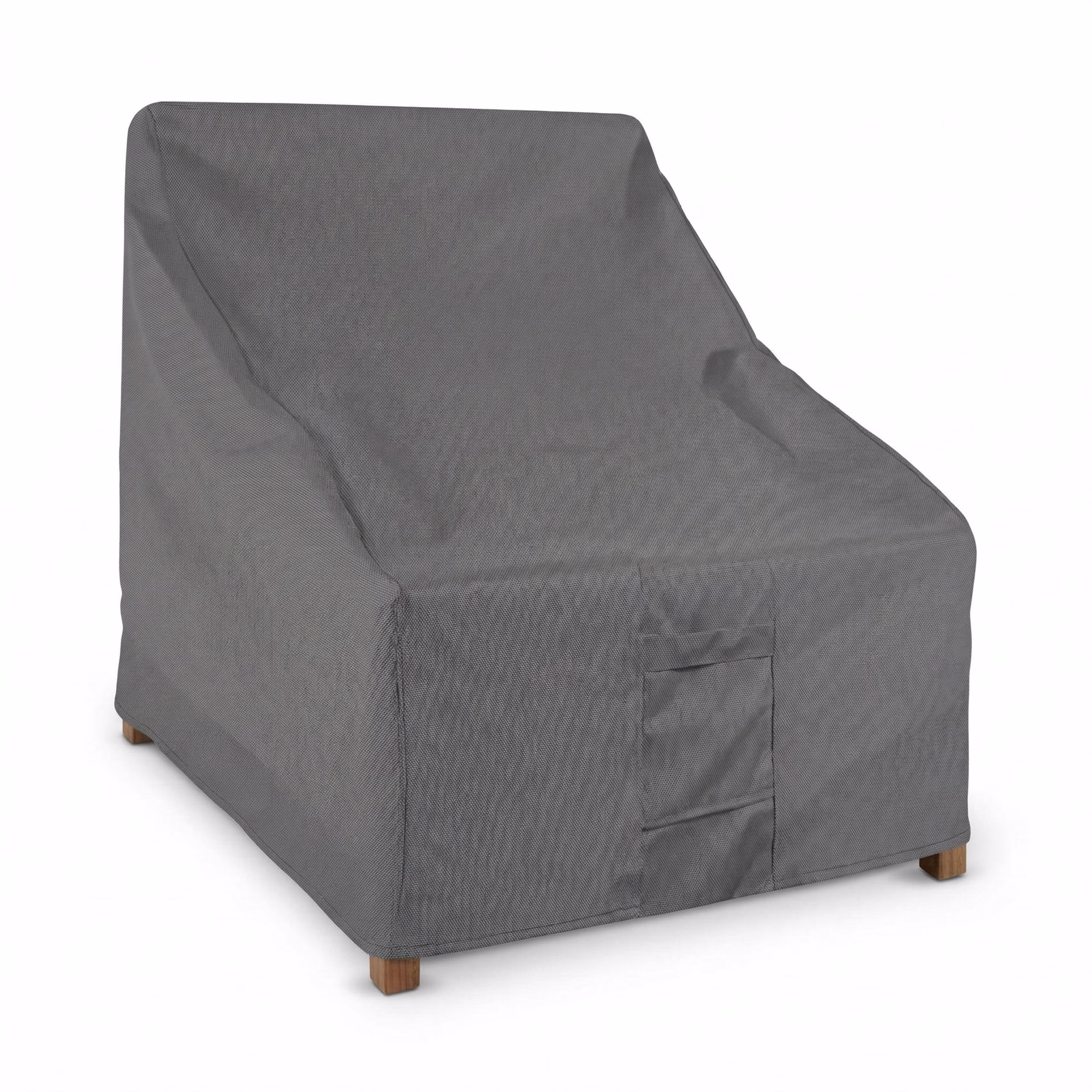 POVL Outdoor Qube Teak High Back Swivel Rocker Lounge Chair Protective Cover