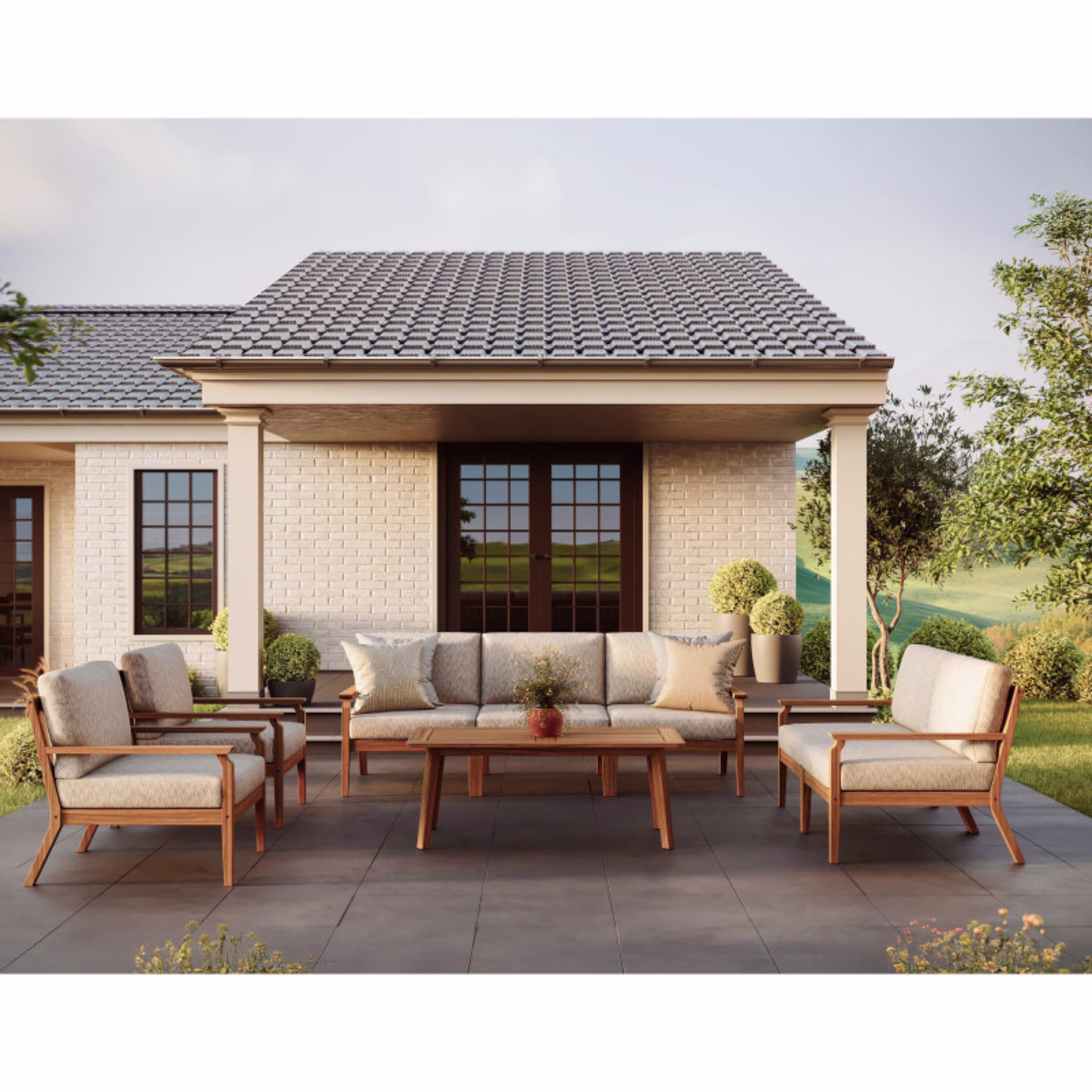 Jensen Outdoor Unicon Ipe Wood Loveseat