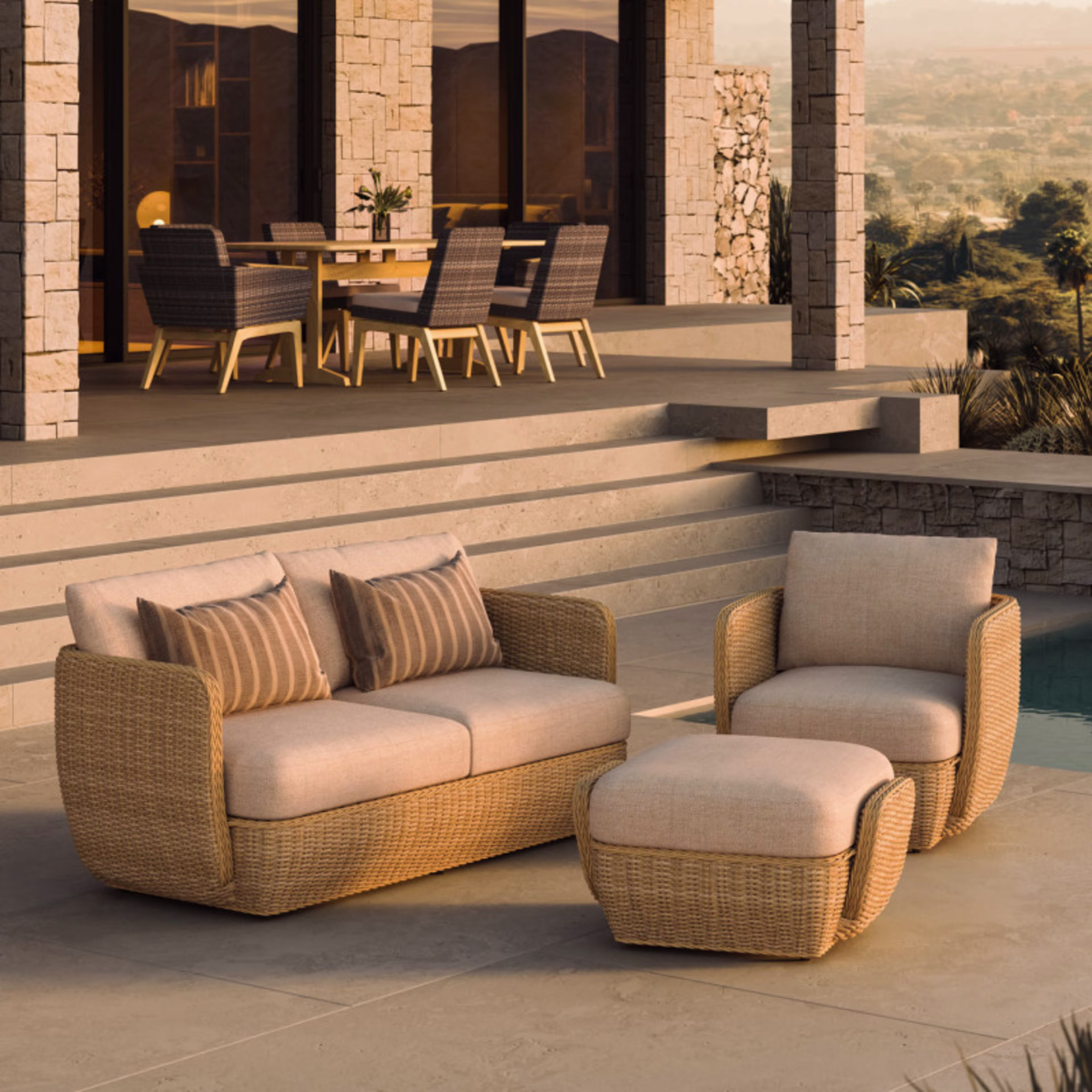 Jensen Outdoor Velo Woven Loveseat