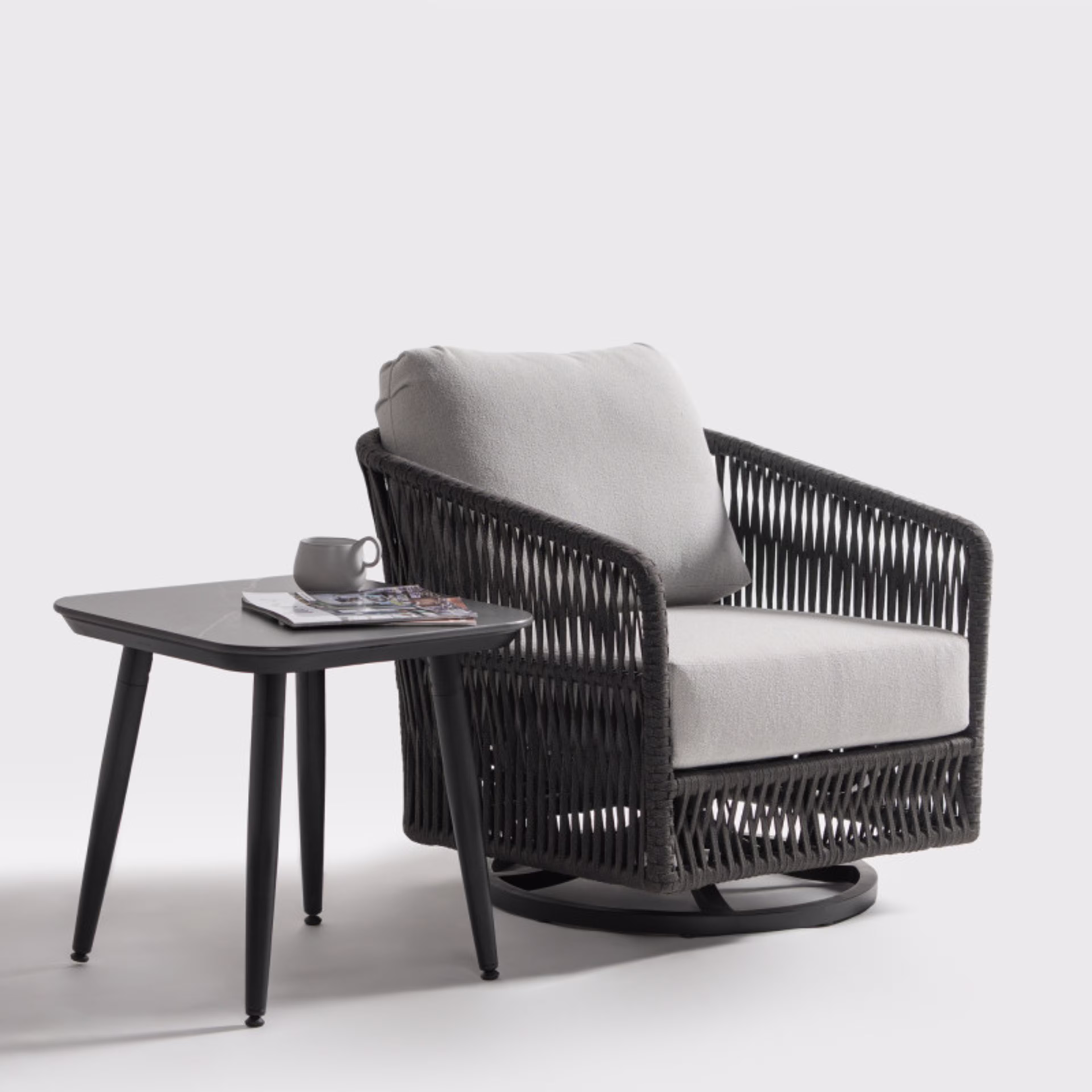 Ratana Gemelli Rope Swivel Rocker