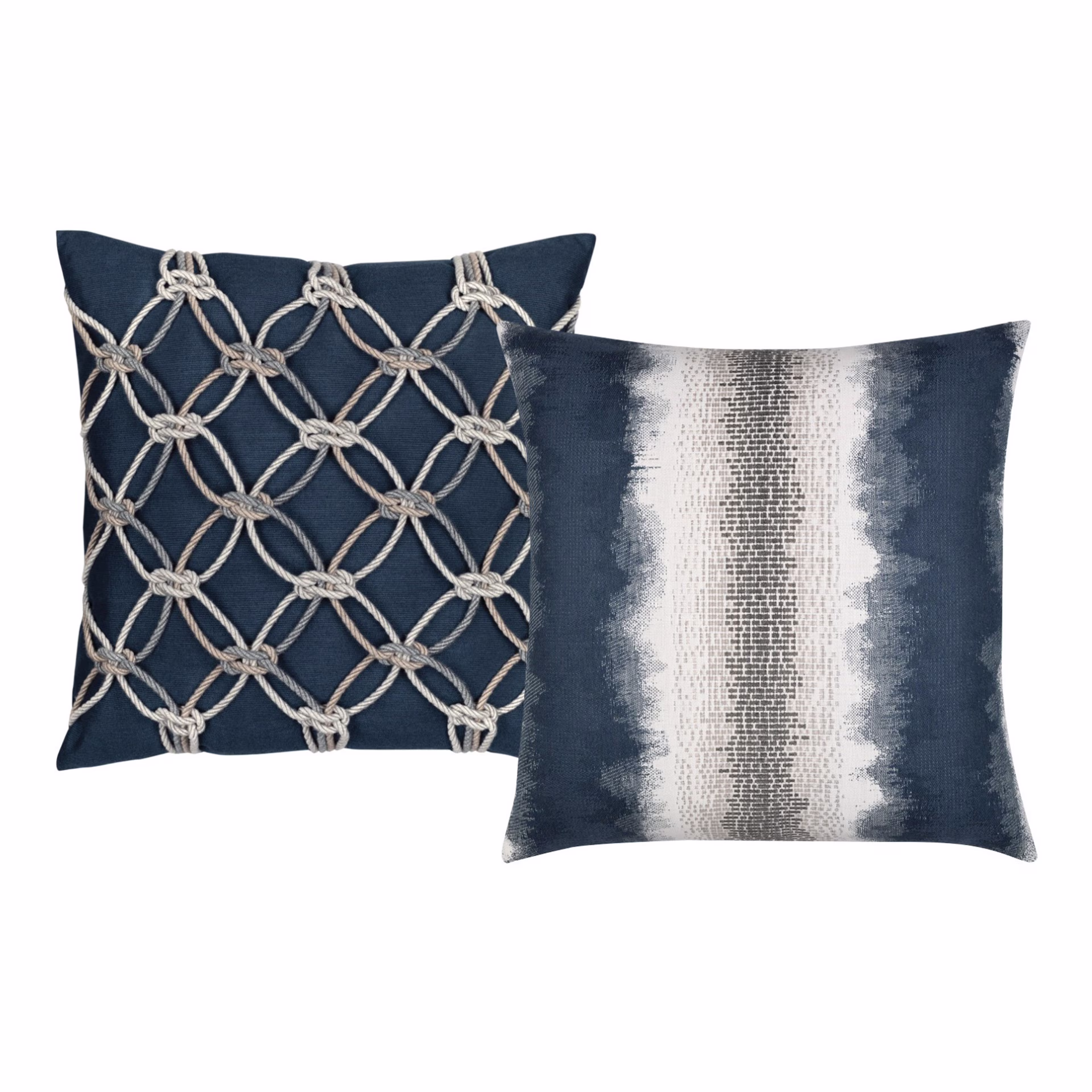 Elaine Smith Resilience Indigo Sunbrella Outdoor Pillow Set