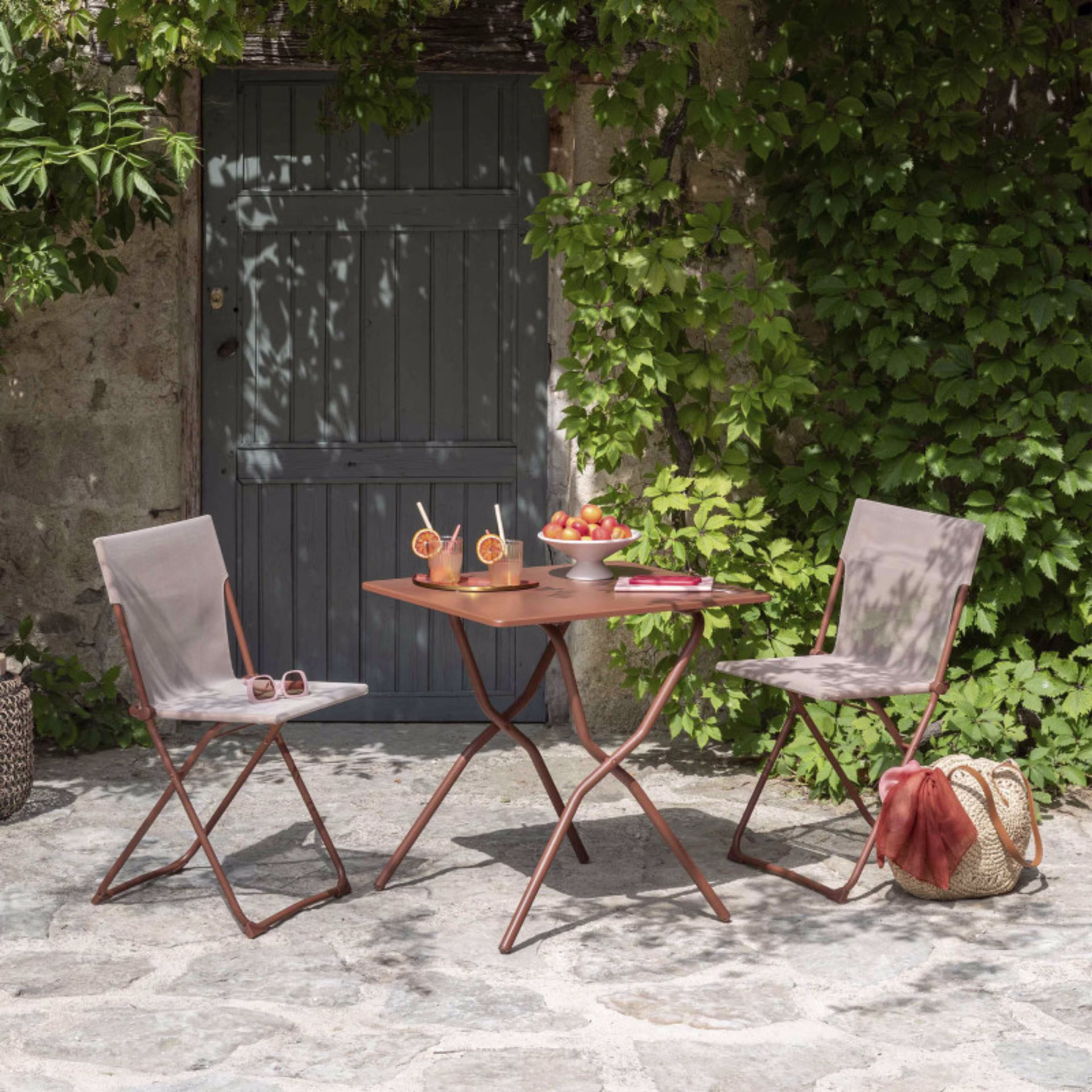 Lafuma Mobilier Balcony II Folding Steel Side Chair - Set of 2
