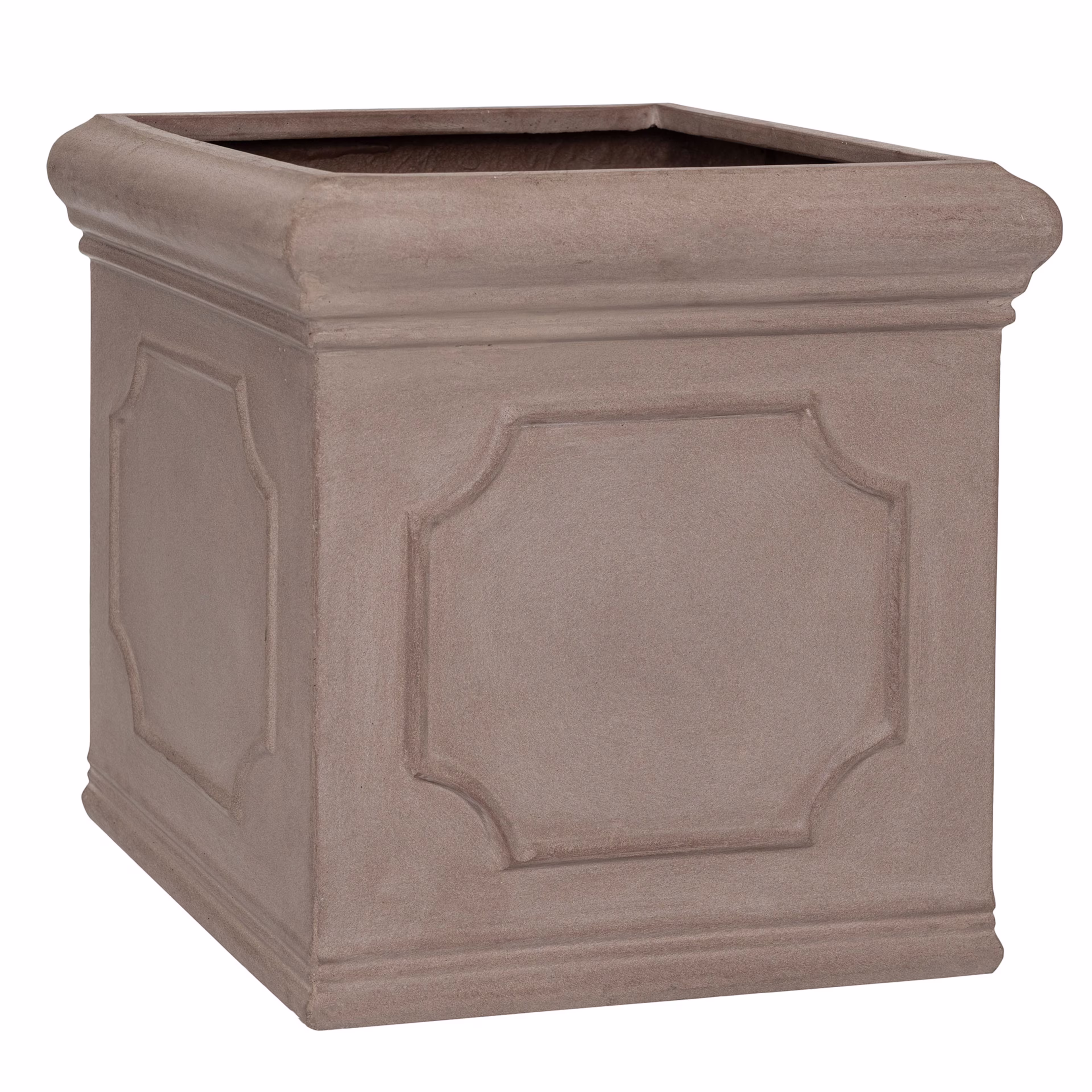 Pottery Pots Heritage 20" Block Classic Square Fiberstone Box Planter - Taupe