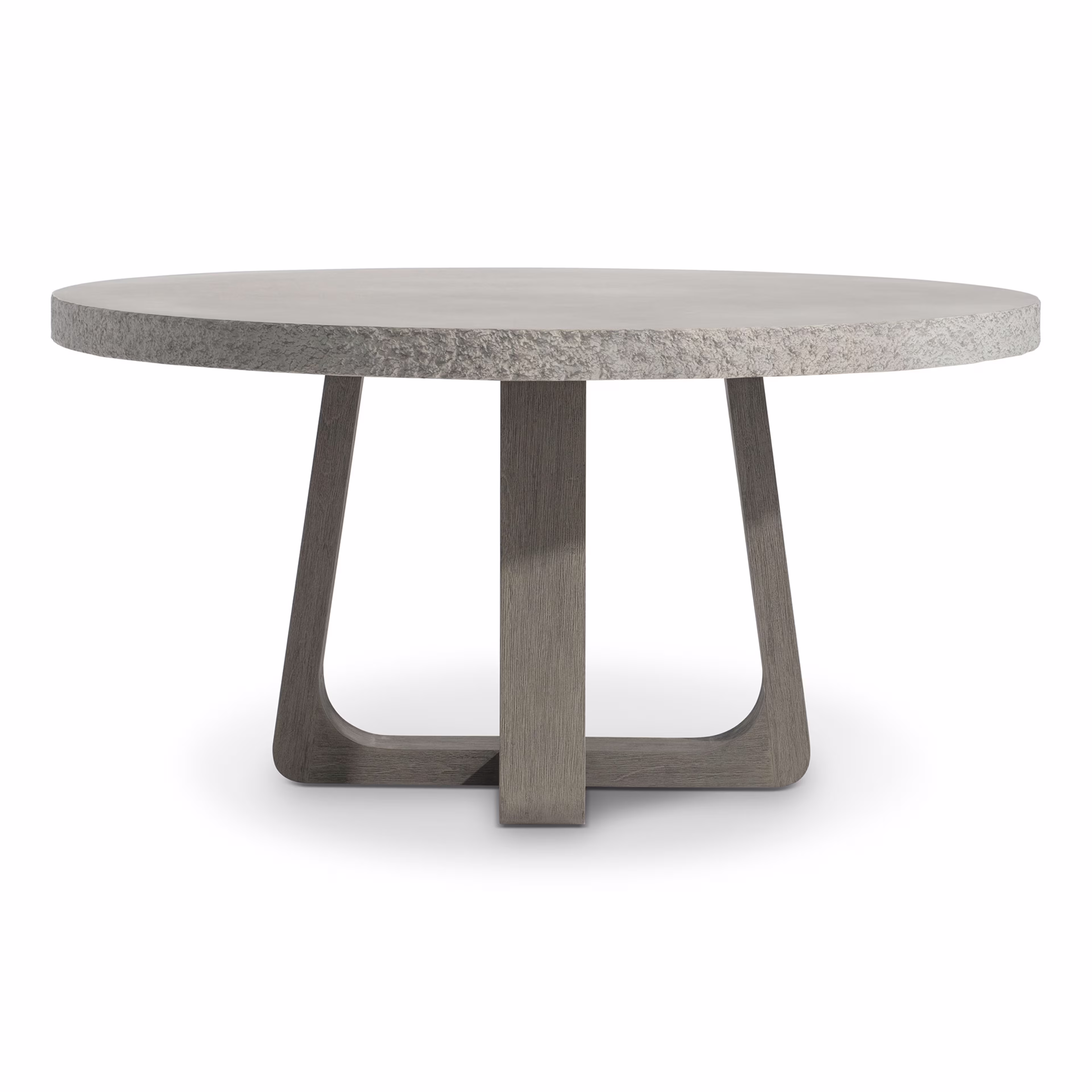 Bernhardt Exteriors Trouville 60" Concrete/Teak Round Dining Table