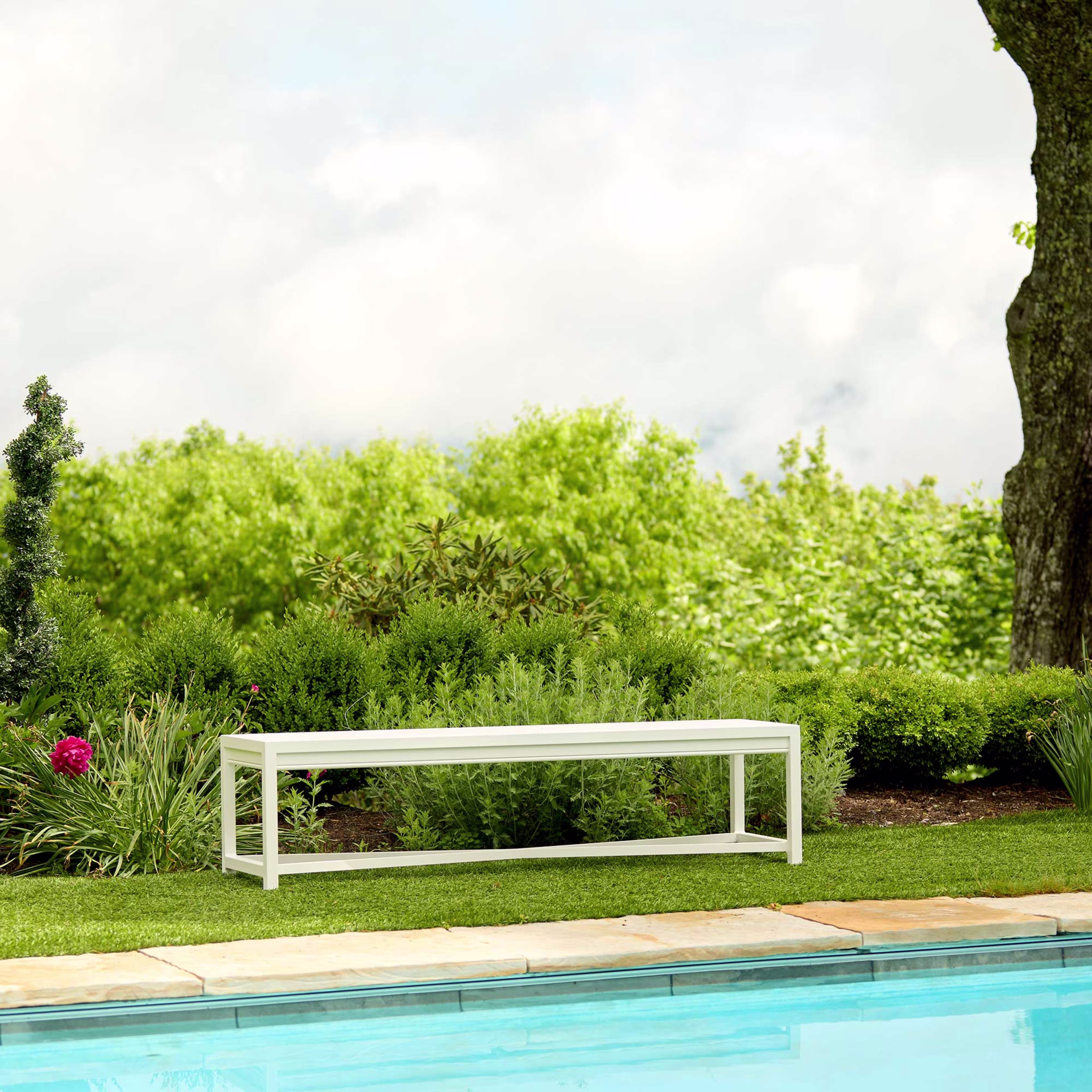 Lane Venture Winterthur Garden 72" Backless Aluminum Bench