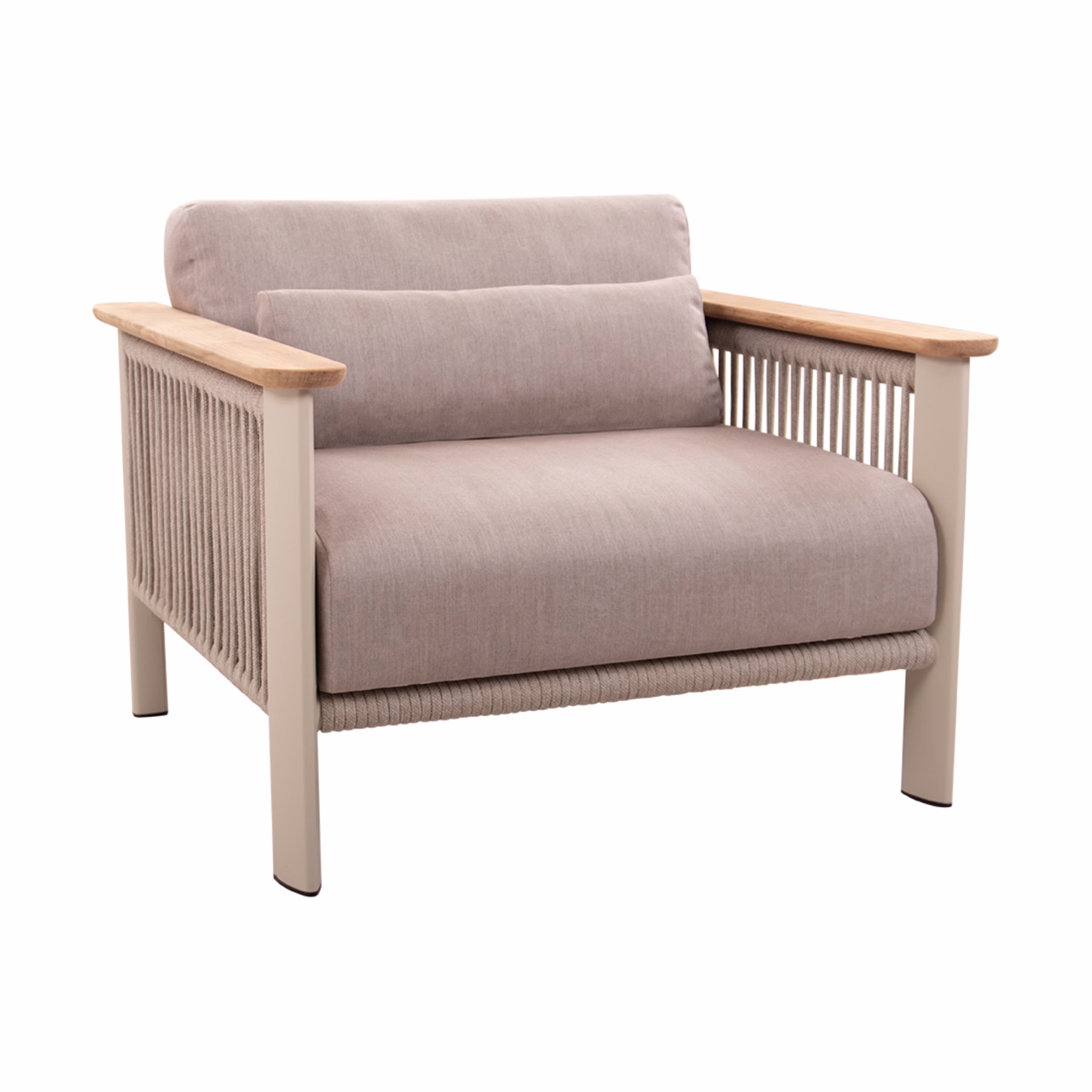 POVL Outdoor Carman Aluminum/Rope Lounge Chair