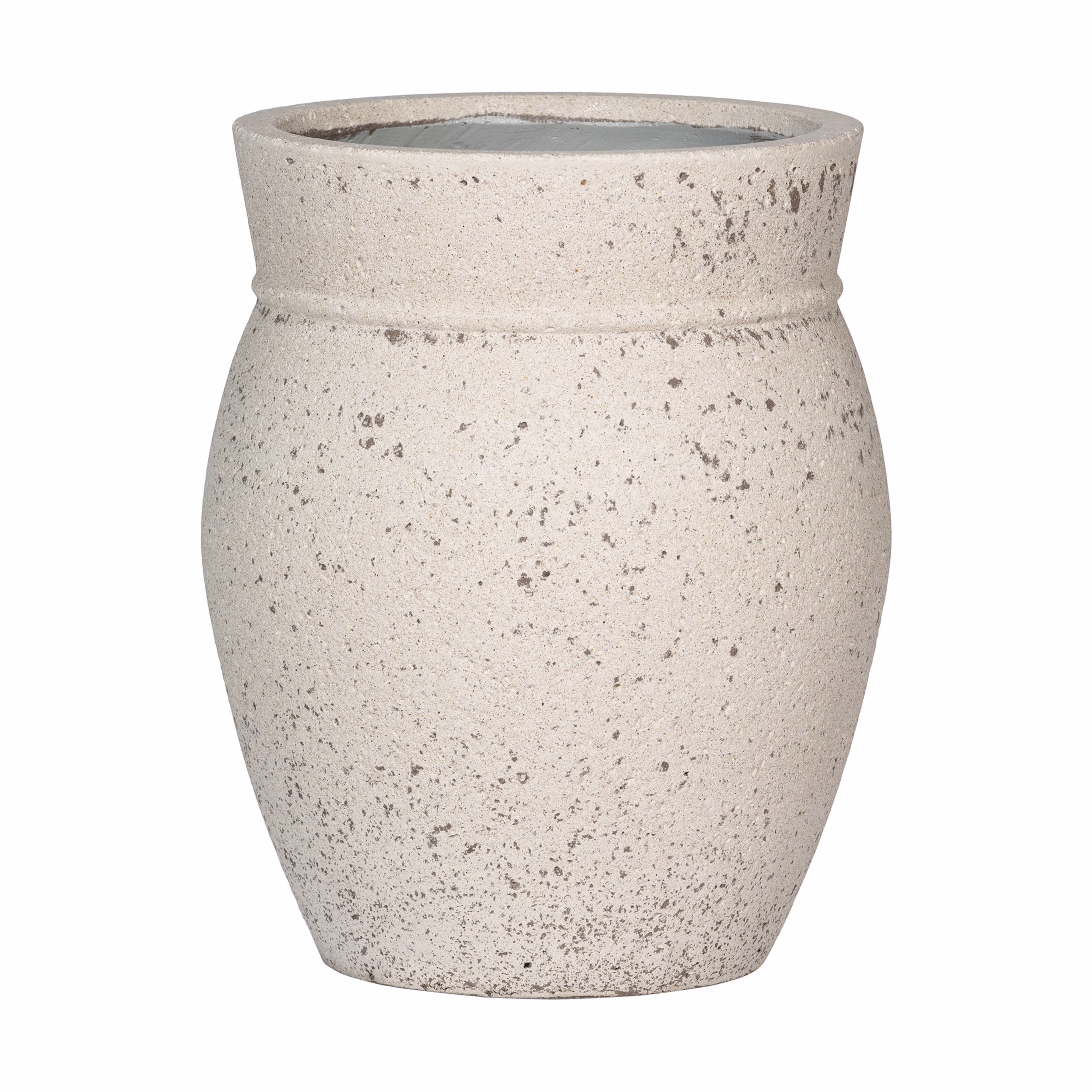 Pottery Pots Mediterranean Apollo 15" Round Ficonstone Planter Pot - Chalk White