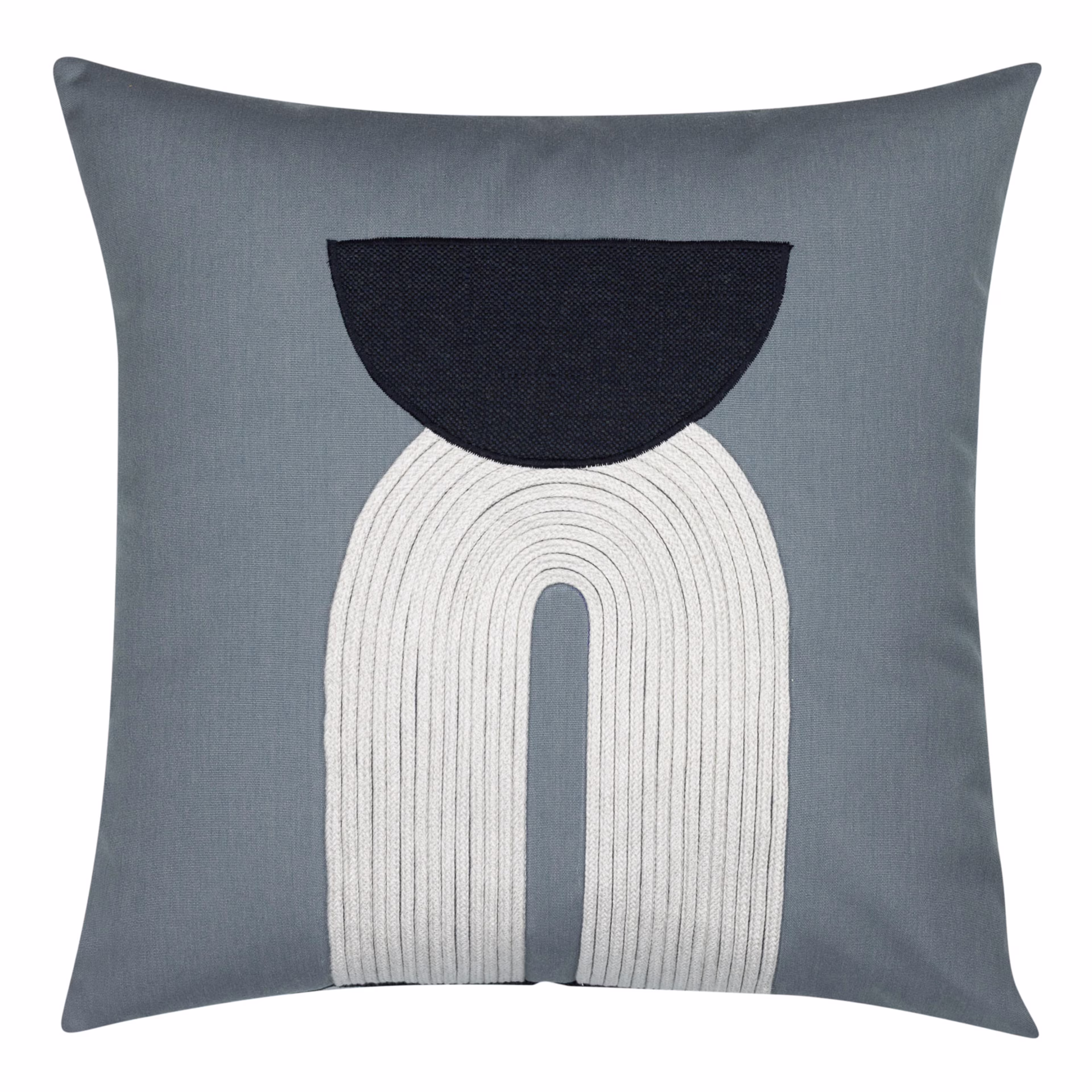Elaine Smith 20" x 20" Modern Balance Slate Sunbrella Outdoor Pillow
