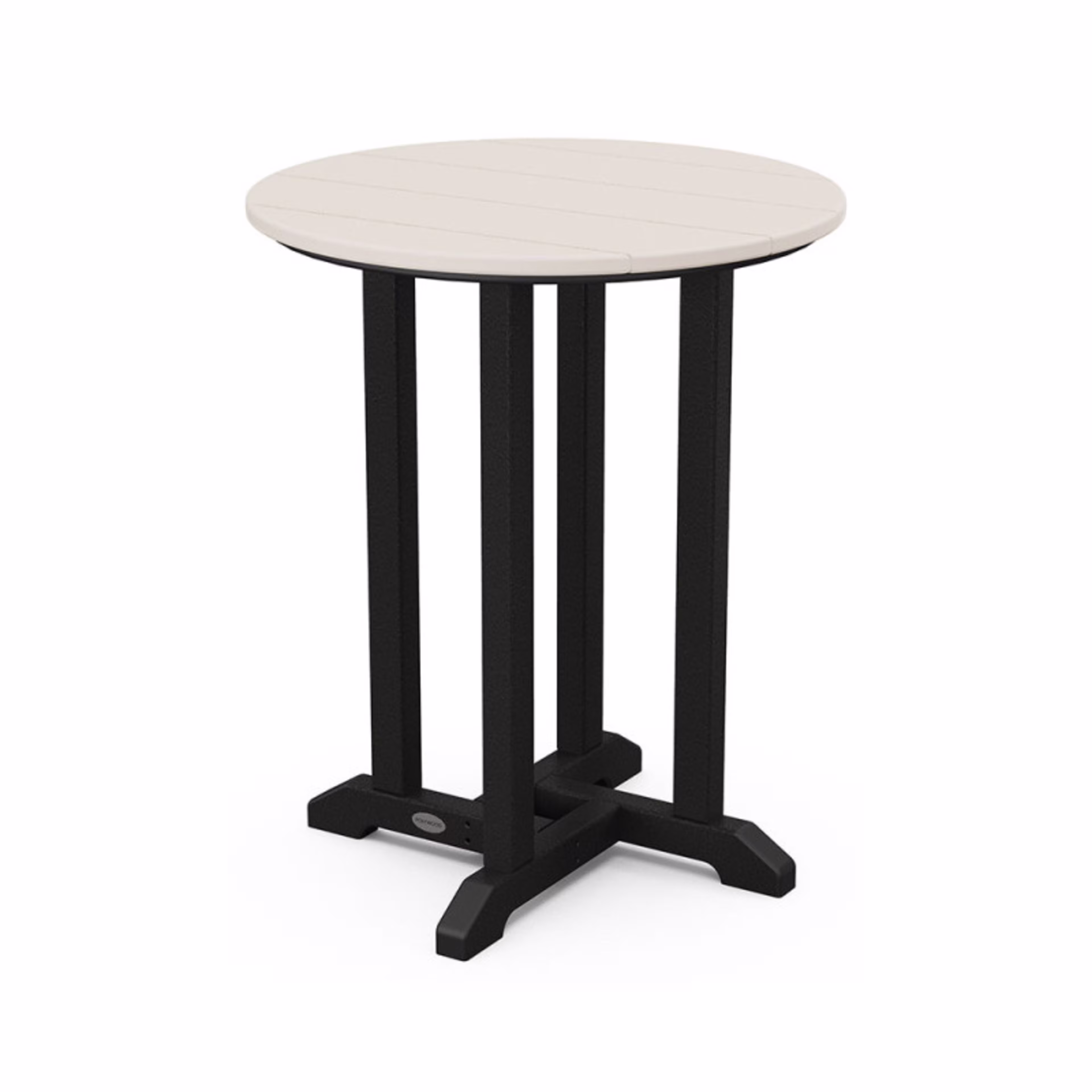 Polywood Contempo 24" Round Dining Table - Black