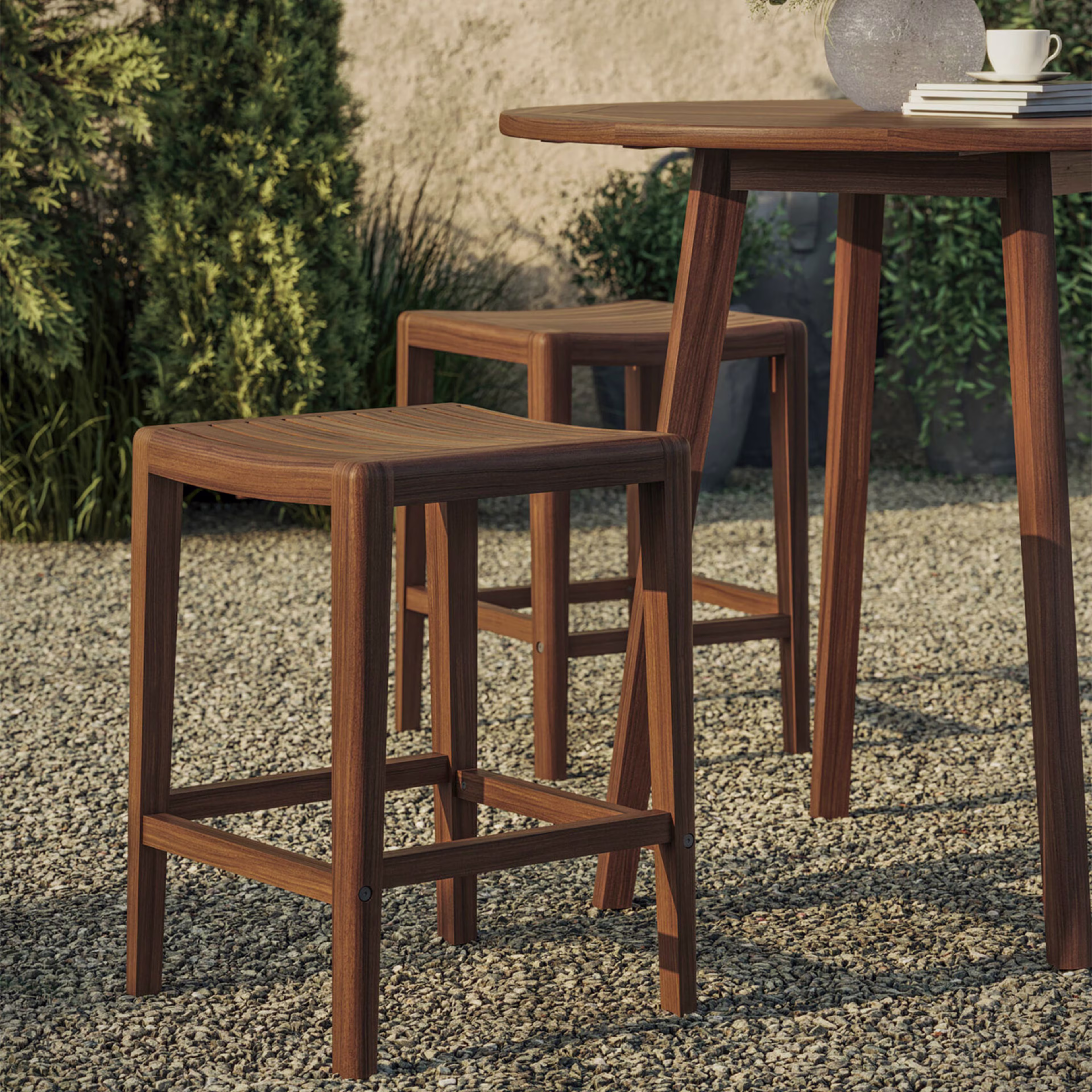 Jensen Outdoor Innova Enza Ipe Wood Counter Stool