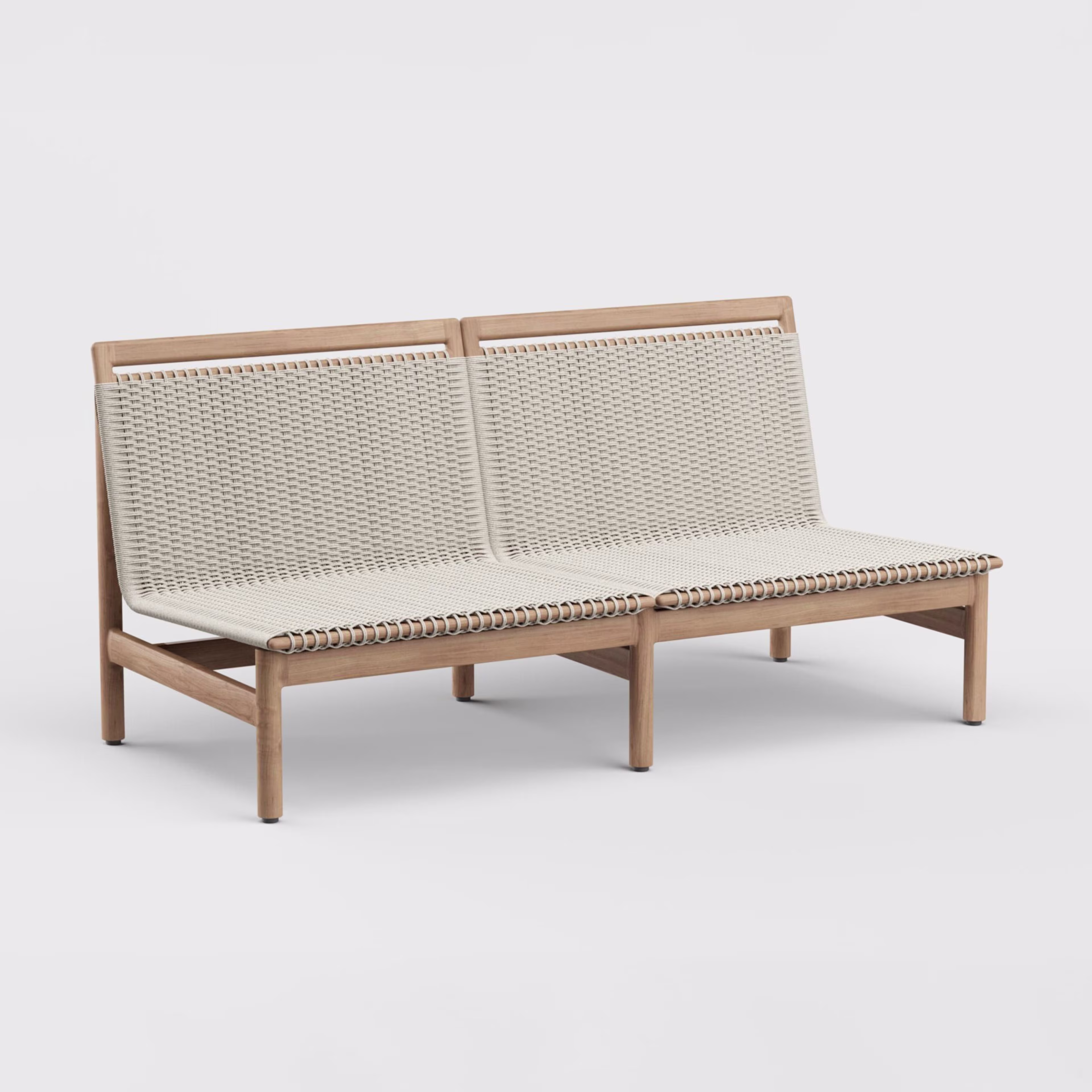 Danao Living Montauk Armless Woven/Teak Loveseat
