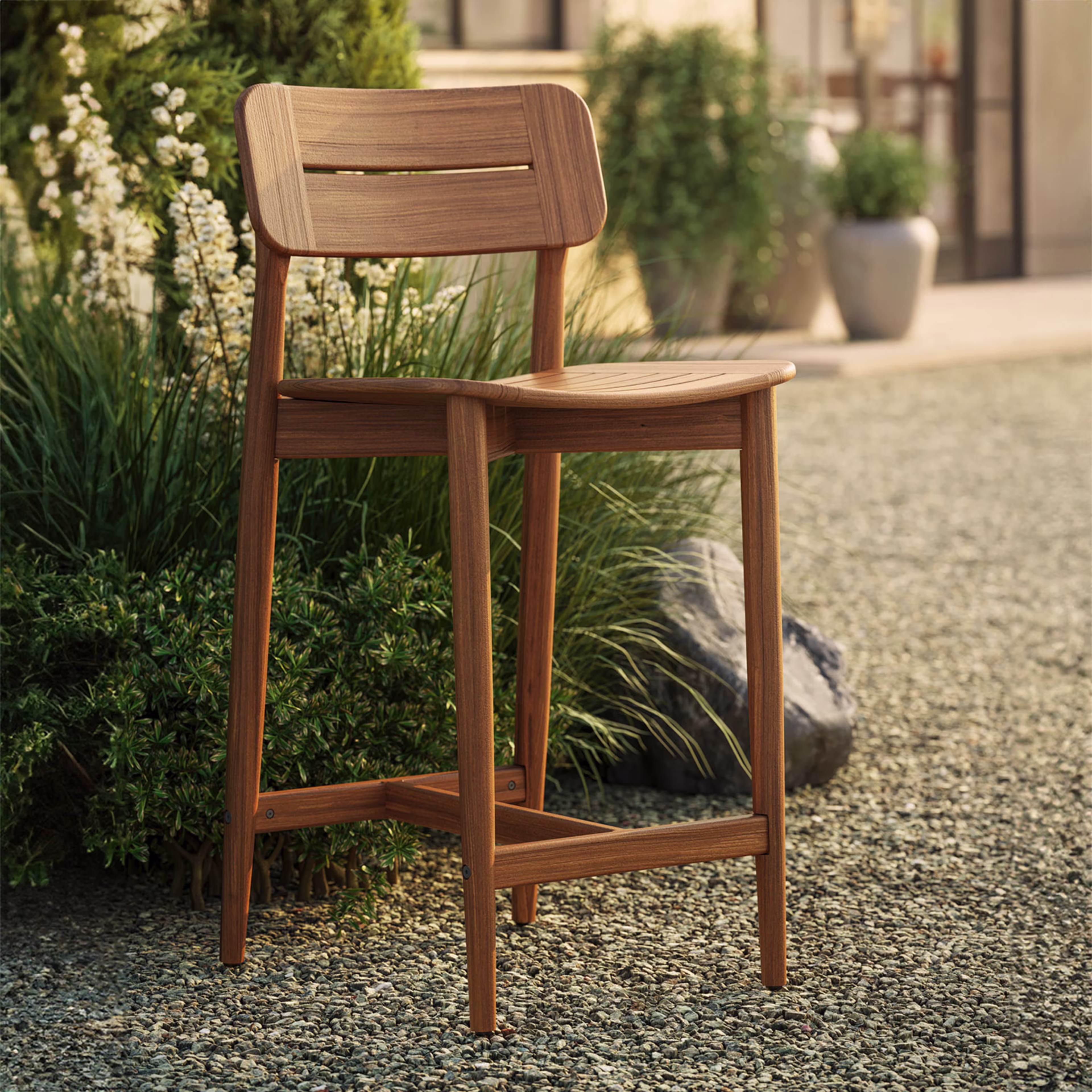 Jensen Outdoor Innova Harper Ipe Wood Counter Side Chair