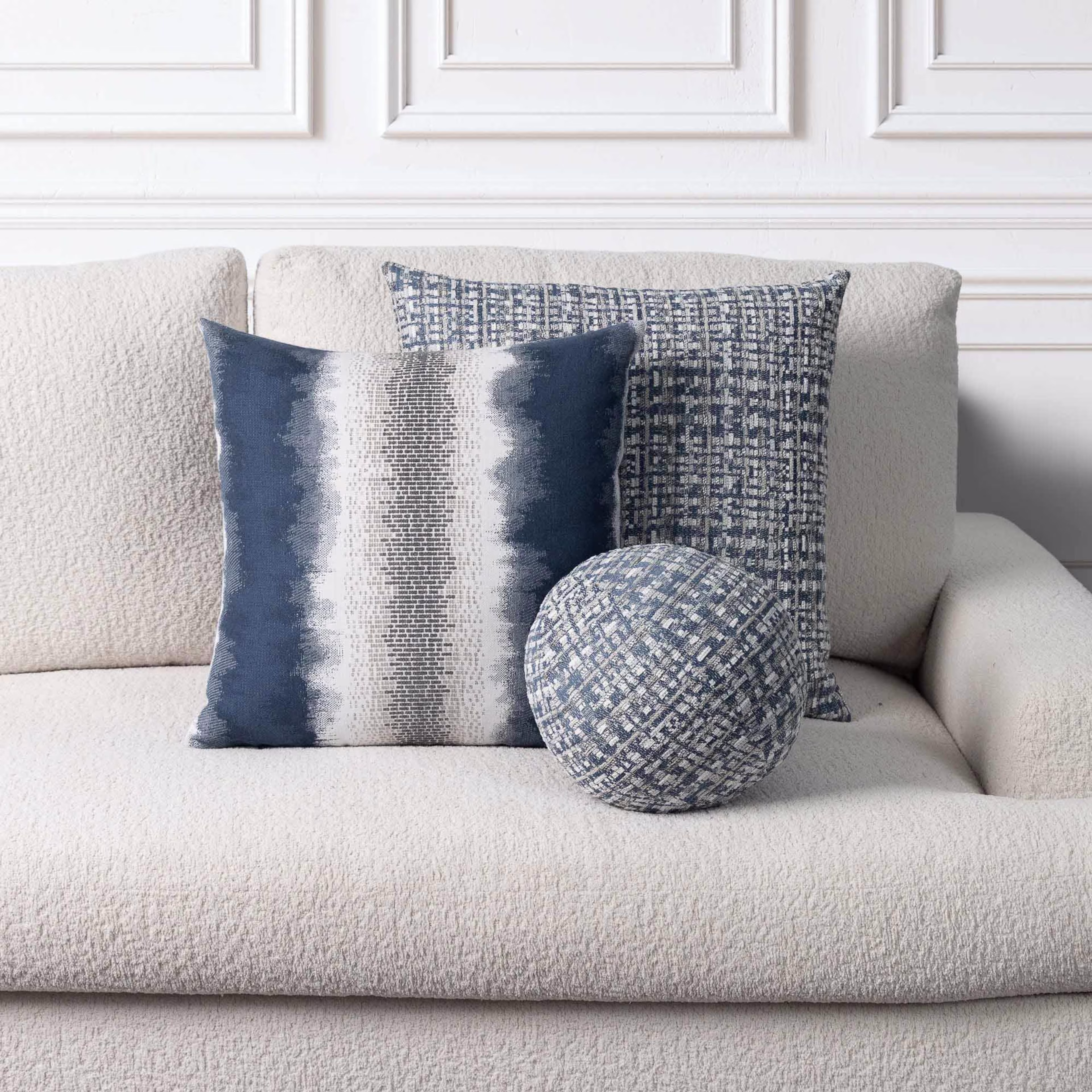 Elaine Smith 12" Channel Bleu Orb Outdoor Pillow