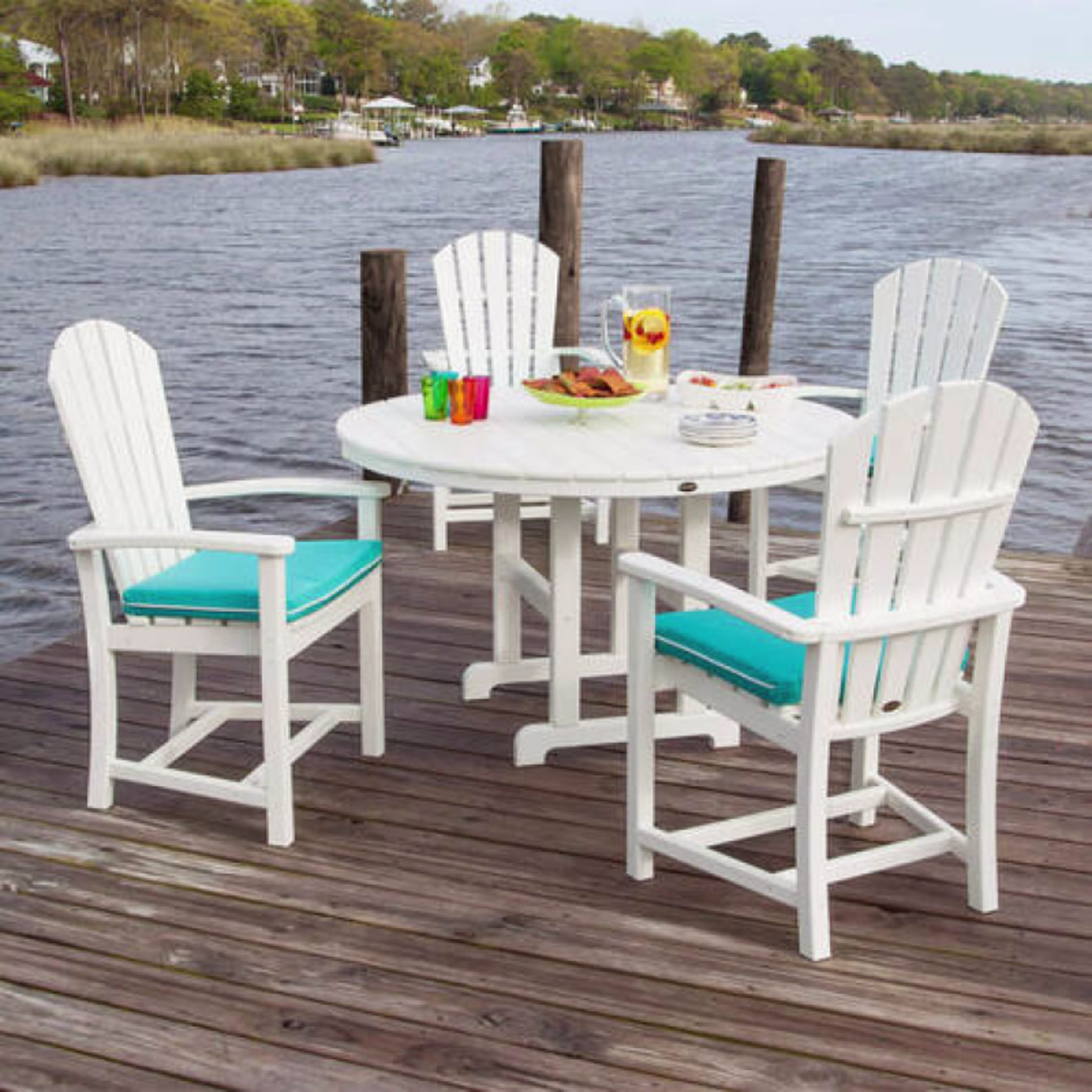 Polywood Palm Coast 5-Piece Round Dining Set