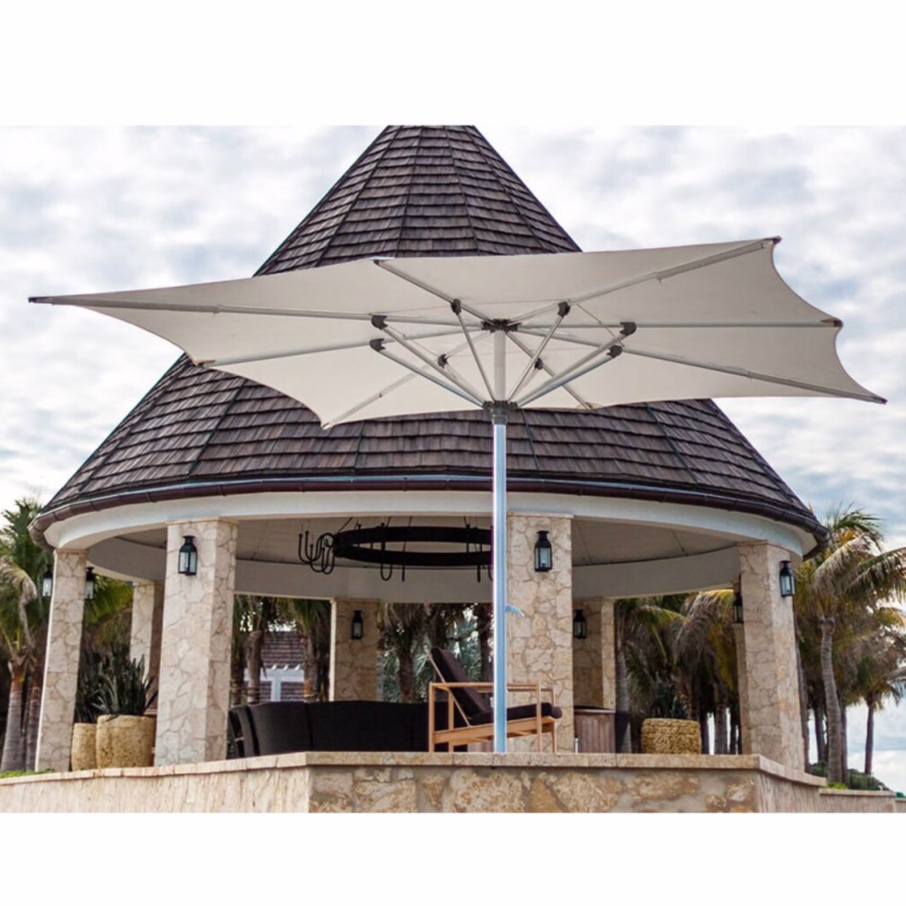 Tuuci Ocean Master Max Zero Horizon Square Center Post Umbrella