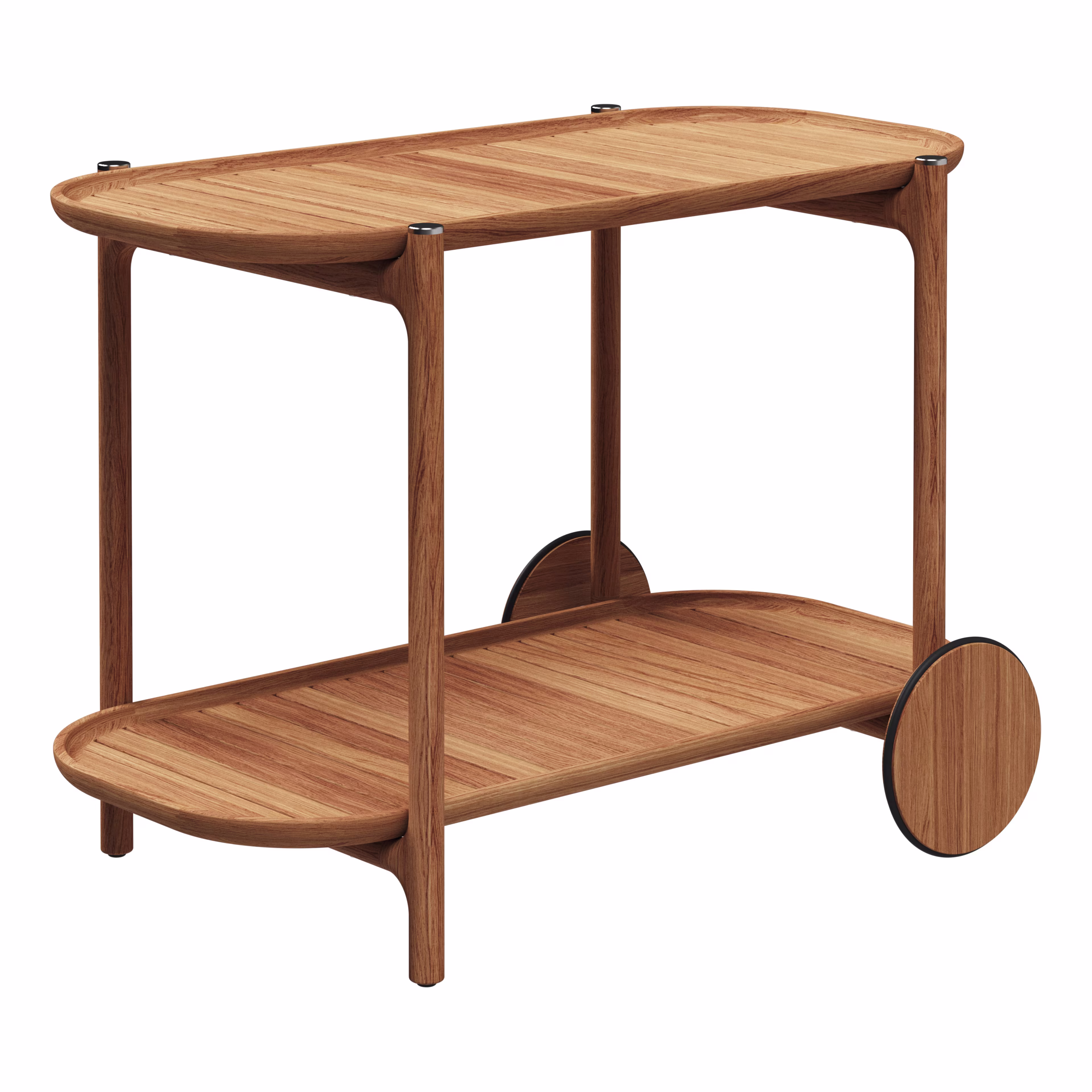 Gloster 41" Teak Oval Outdoor Bar Cart