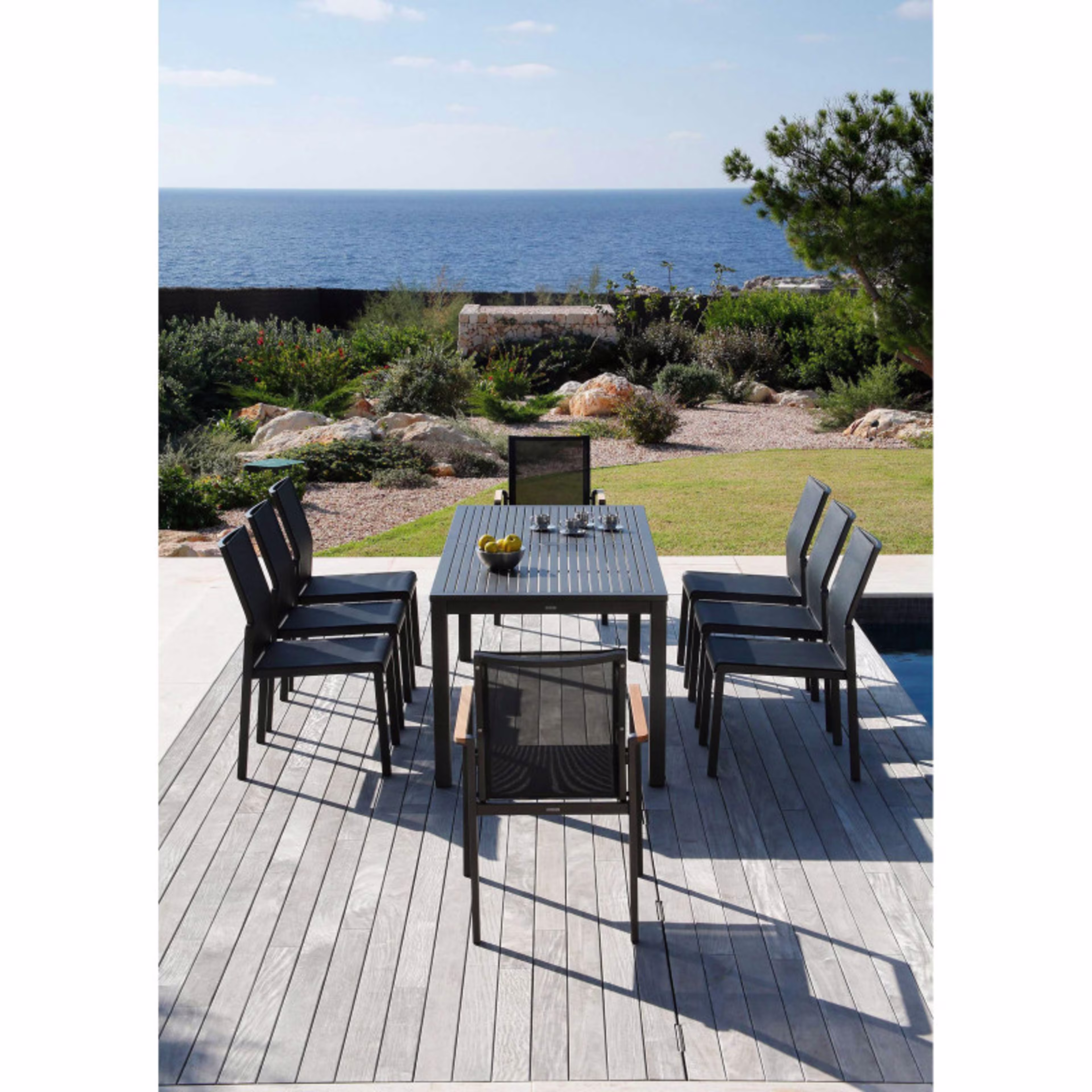 Barlow Tyrie Aura Stacking Sling Dining Side Chair