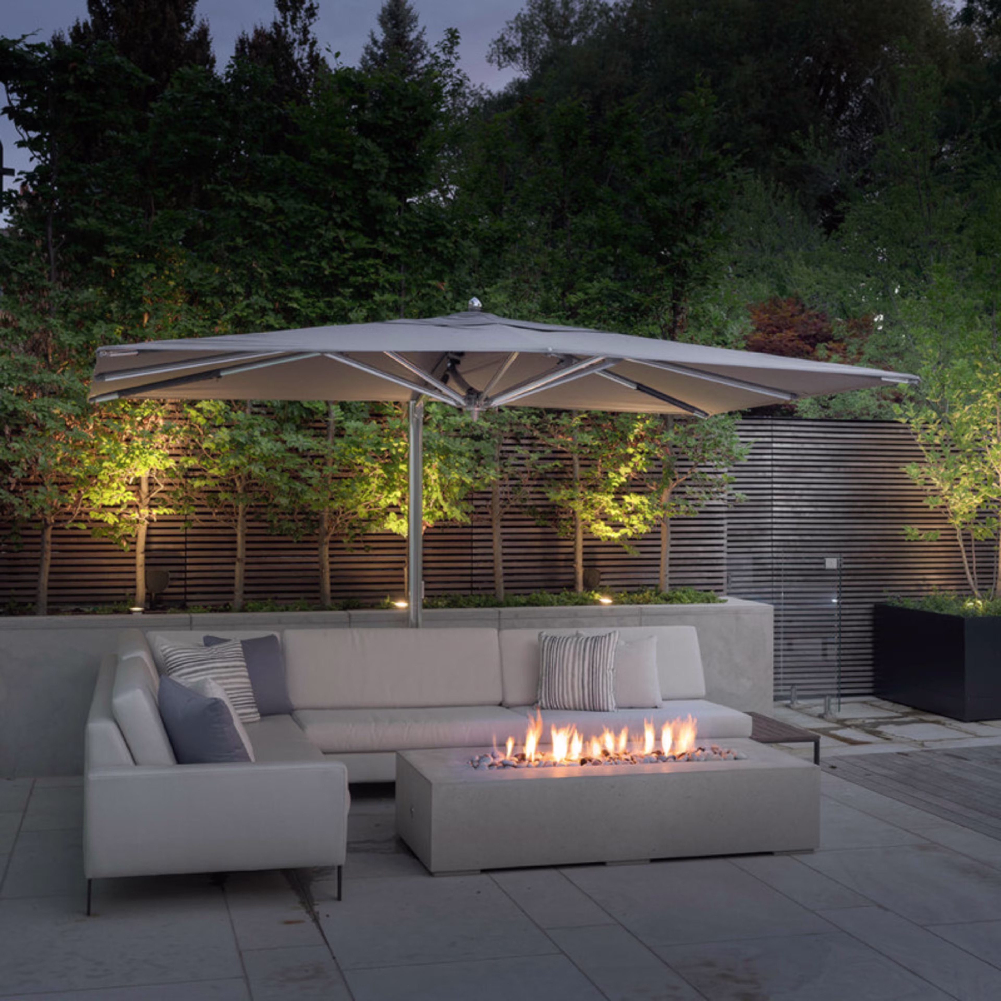 DEKKO Fire Pits Sonoma 72" Rectangular Concrete Gas Fire Pit
