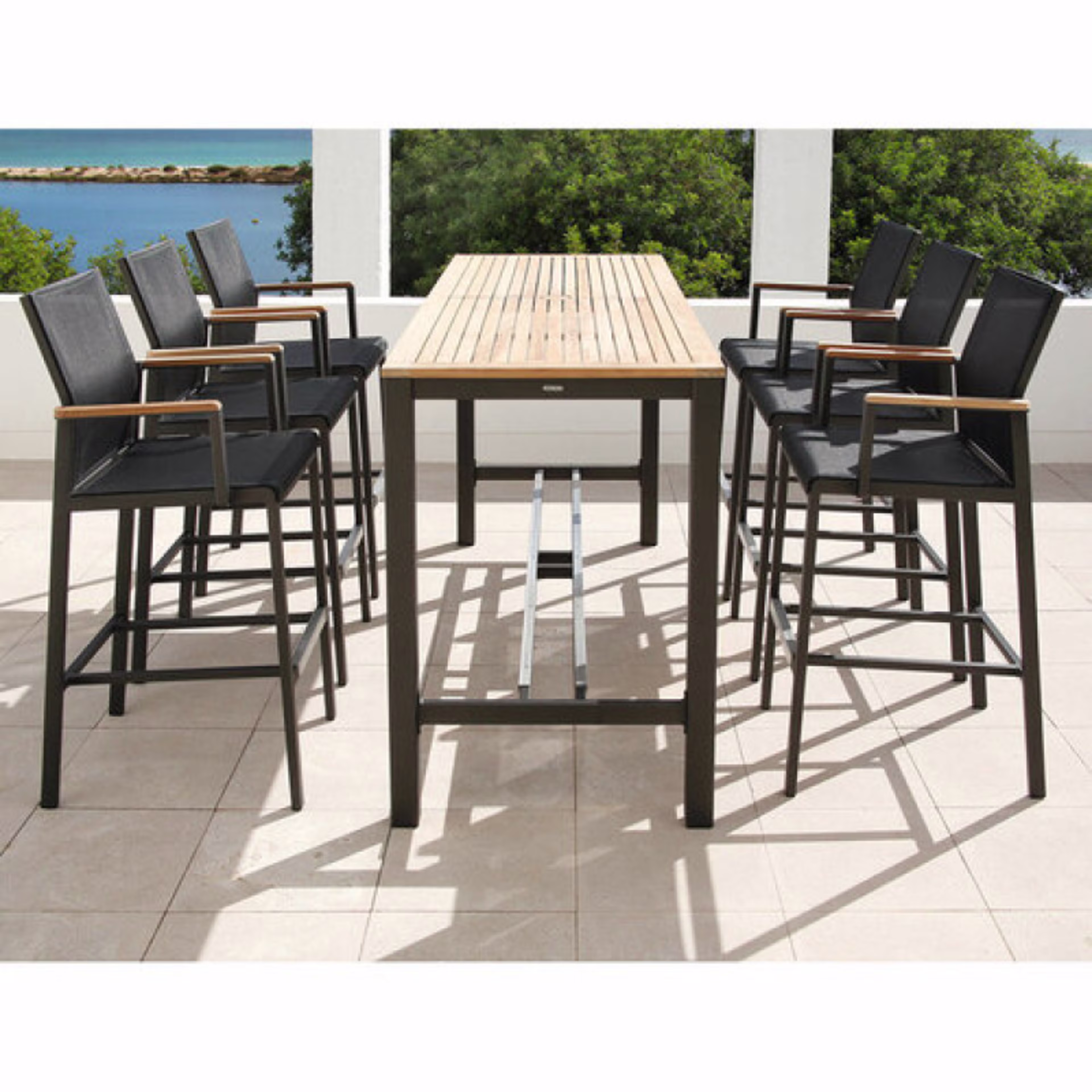 Barlow Tyrie Aura 79" Rectangular Bar Table - Teak Top