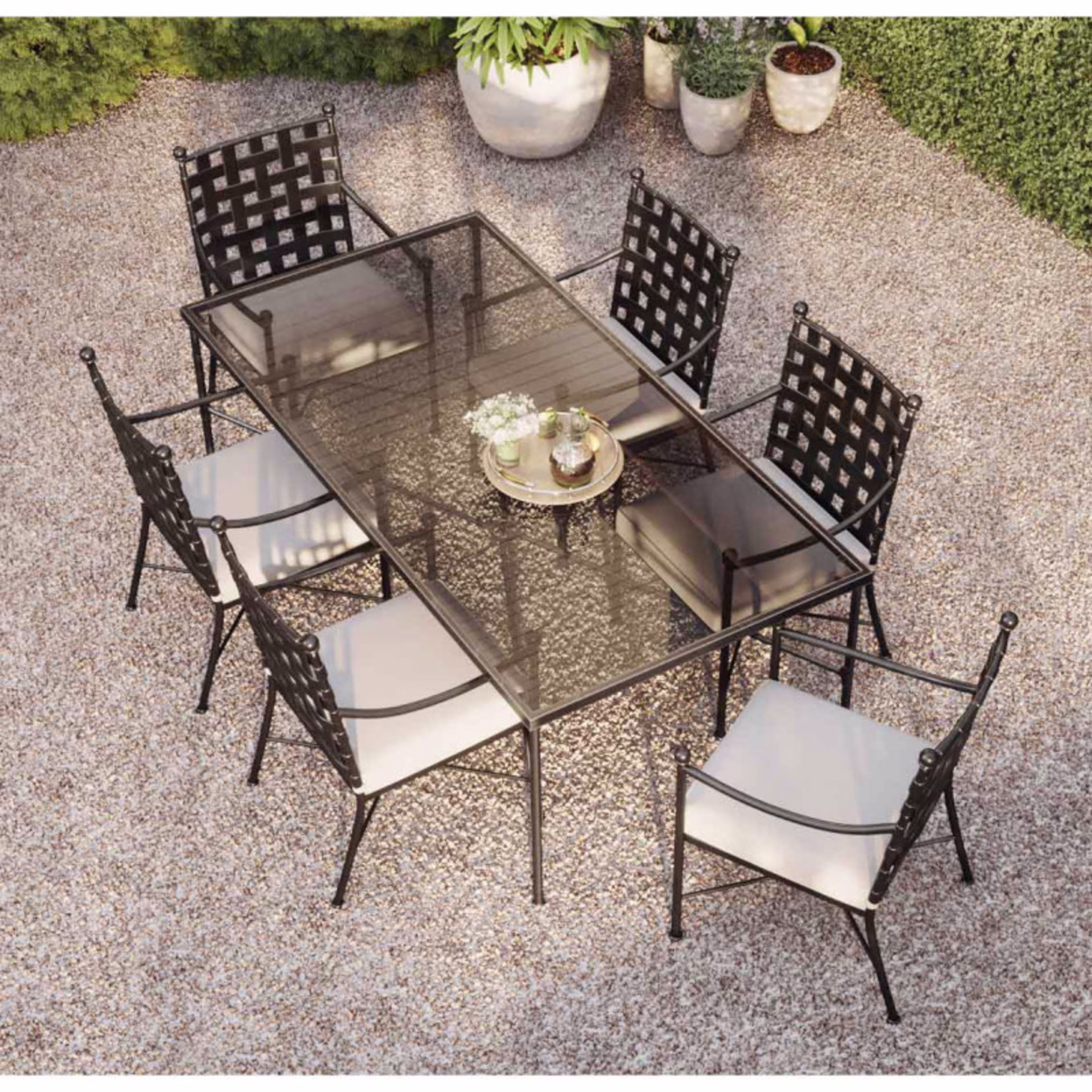 Sunset West Provence 84" Iron Rectangular Dining Table