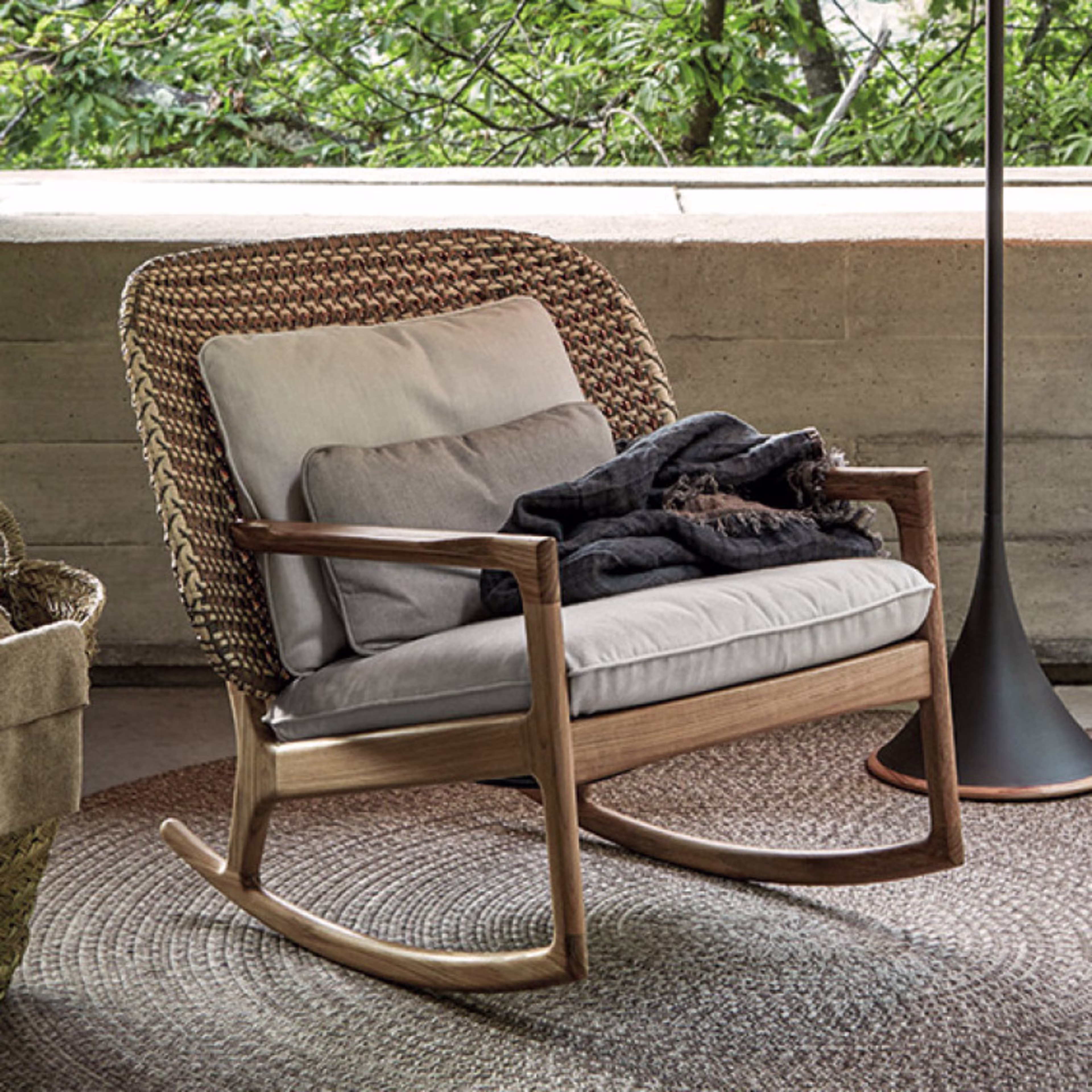 Gloster Kay Teak Low Back Teak Rocking Chair