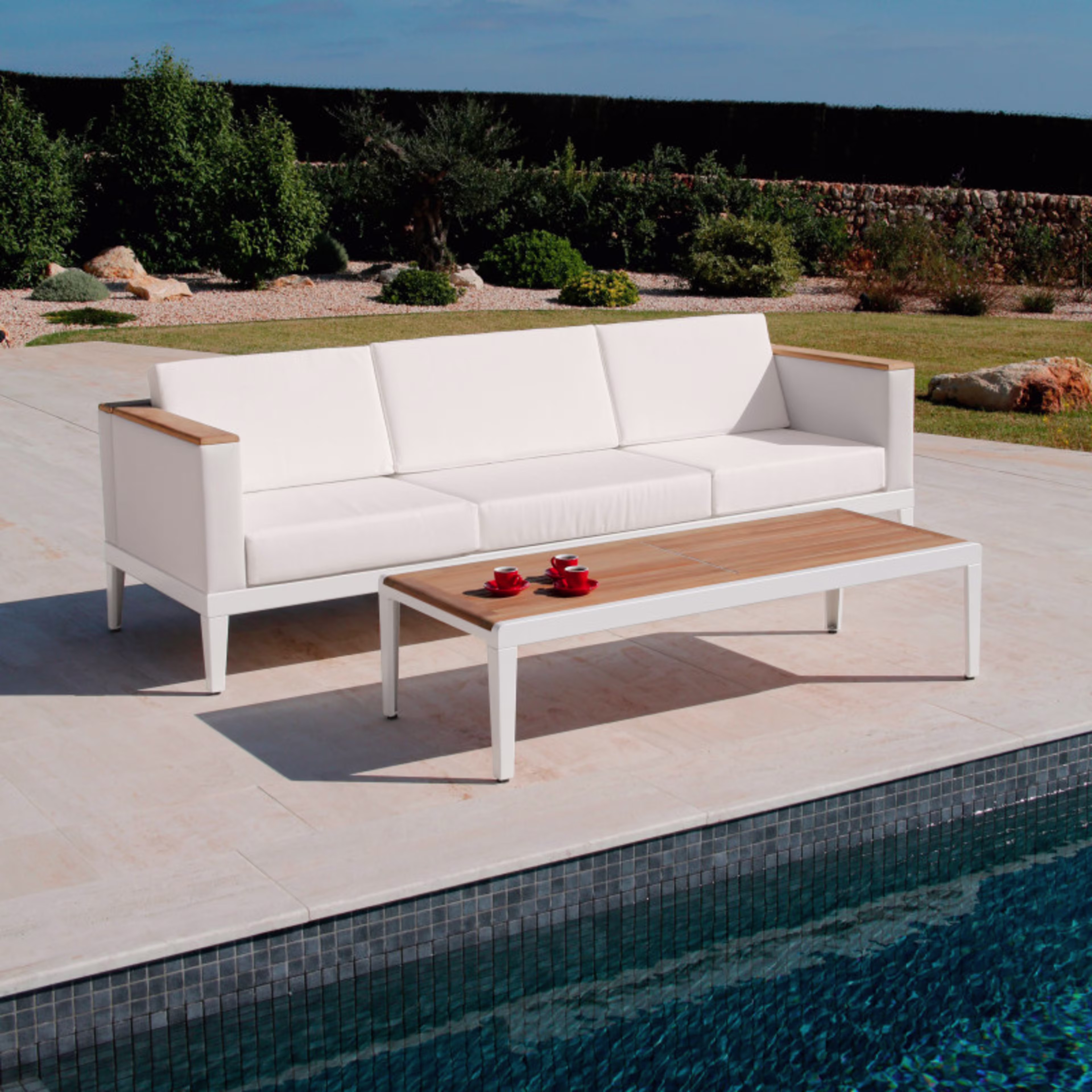 Barlow Tyrie Aura 63" Rectangular Low Coffee Table - Teak Top
