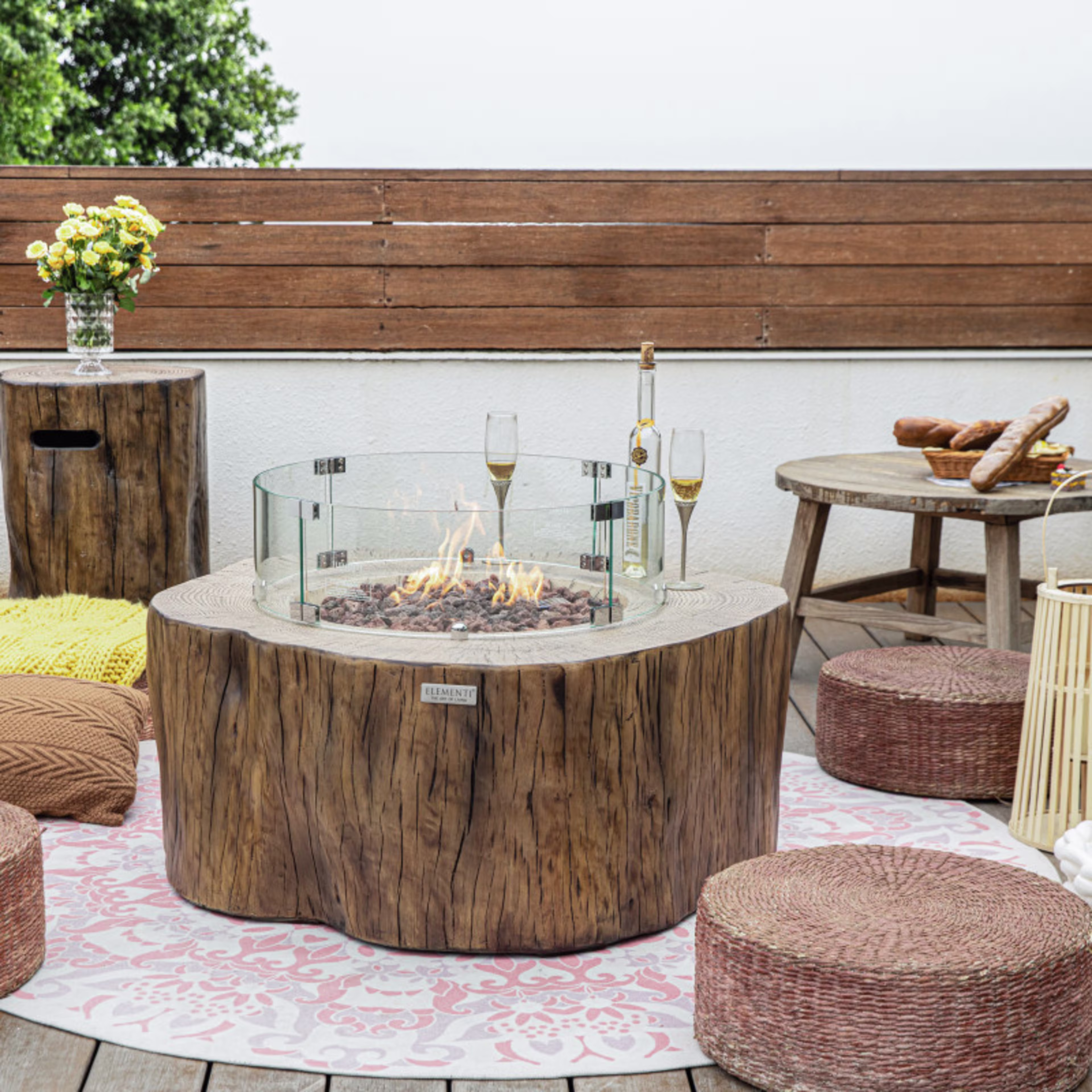 Elementi Manchester 42" x 40" Concrete Gas Fire Table