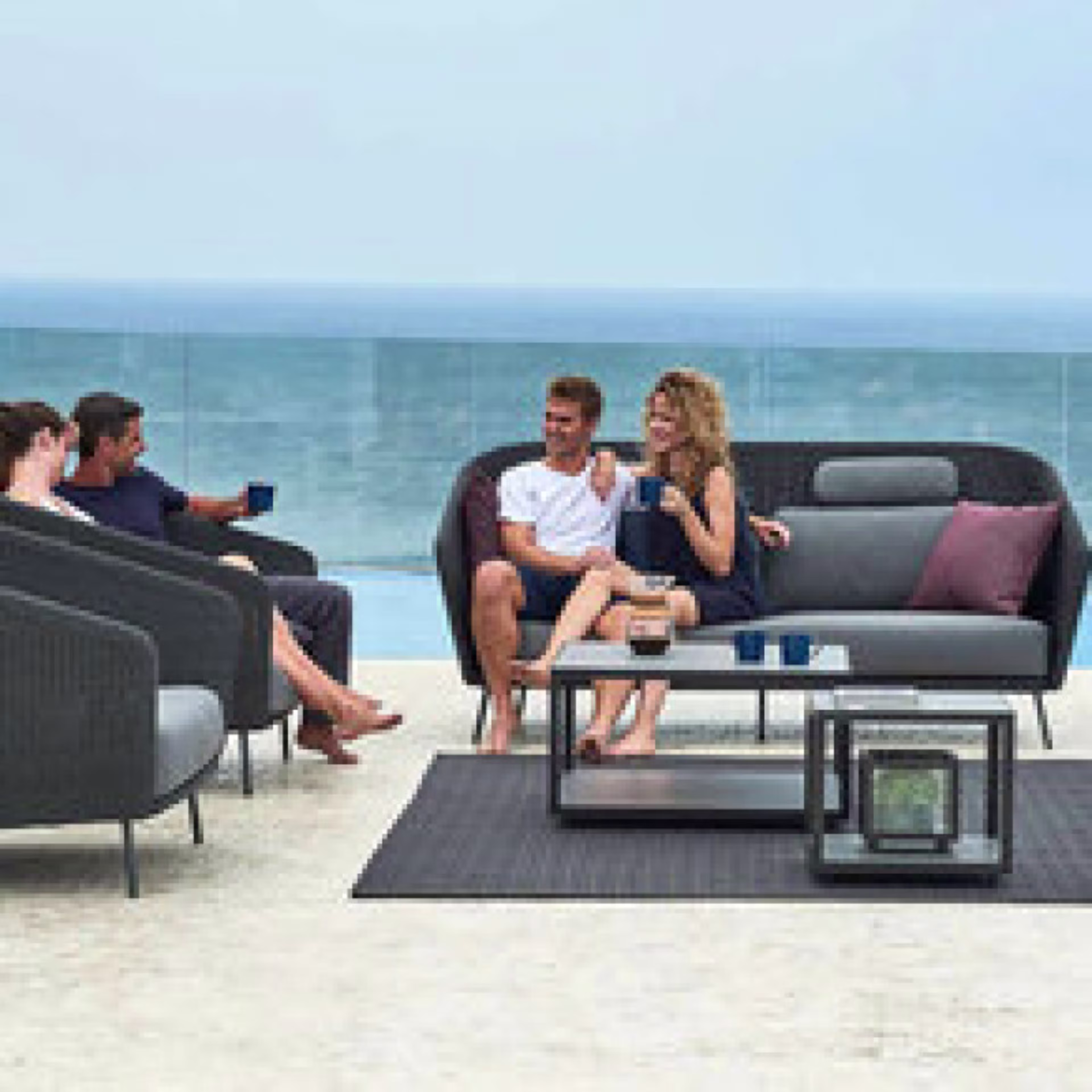 Cane-line Level 31" Square Coffee Table - Ceramic Top