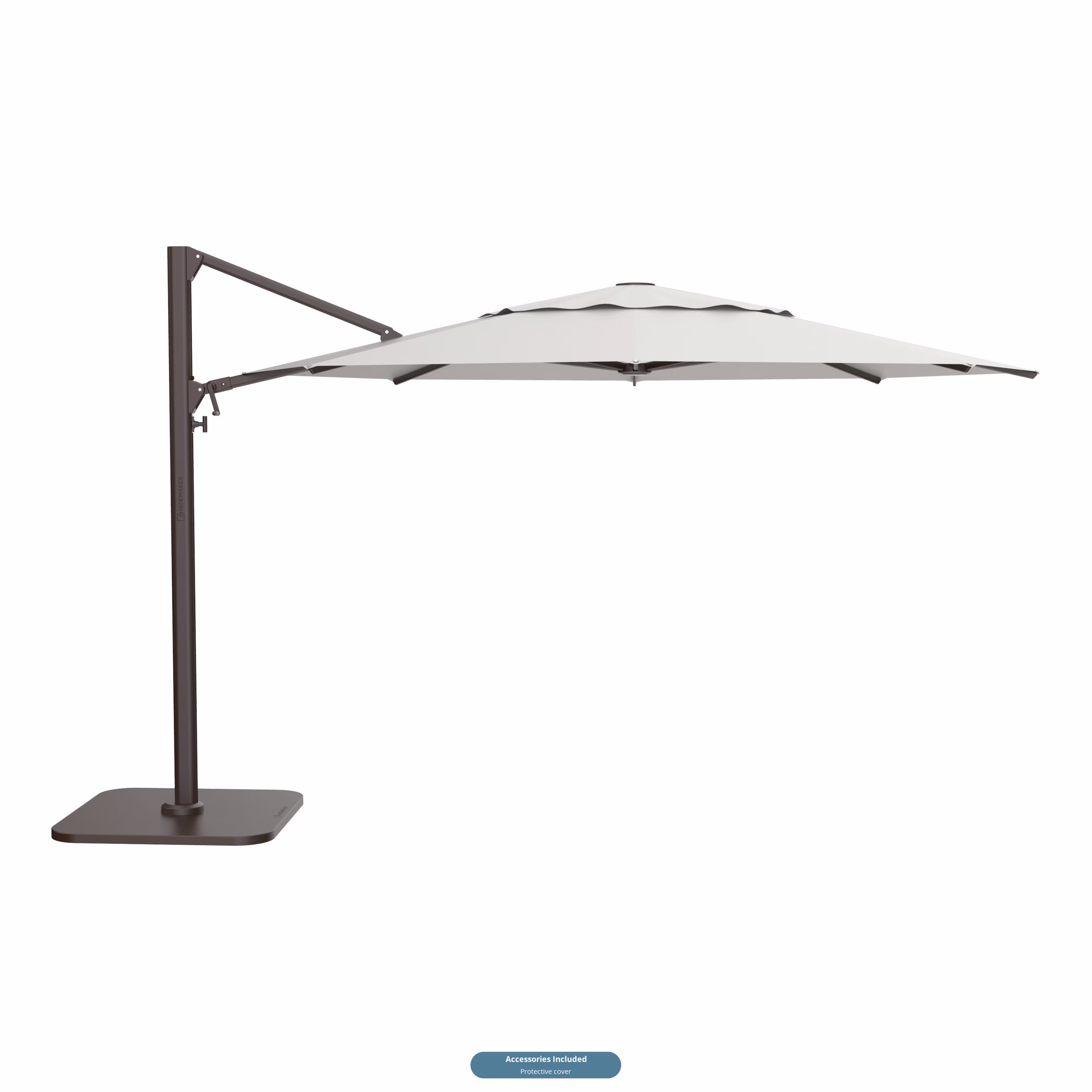 Shademaker Polaris 13'1" Octagonal Aluminum Commercial Cantilever Patio Umbrella