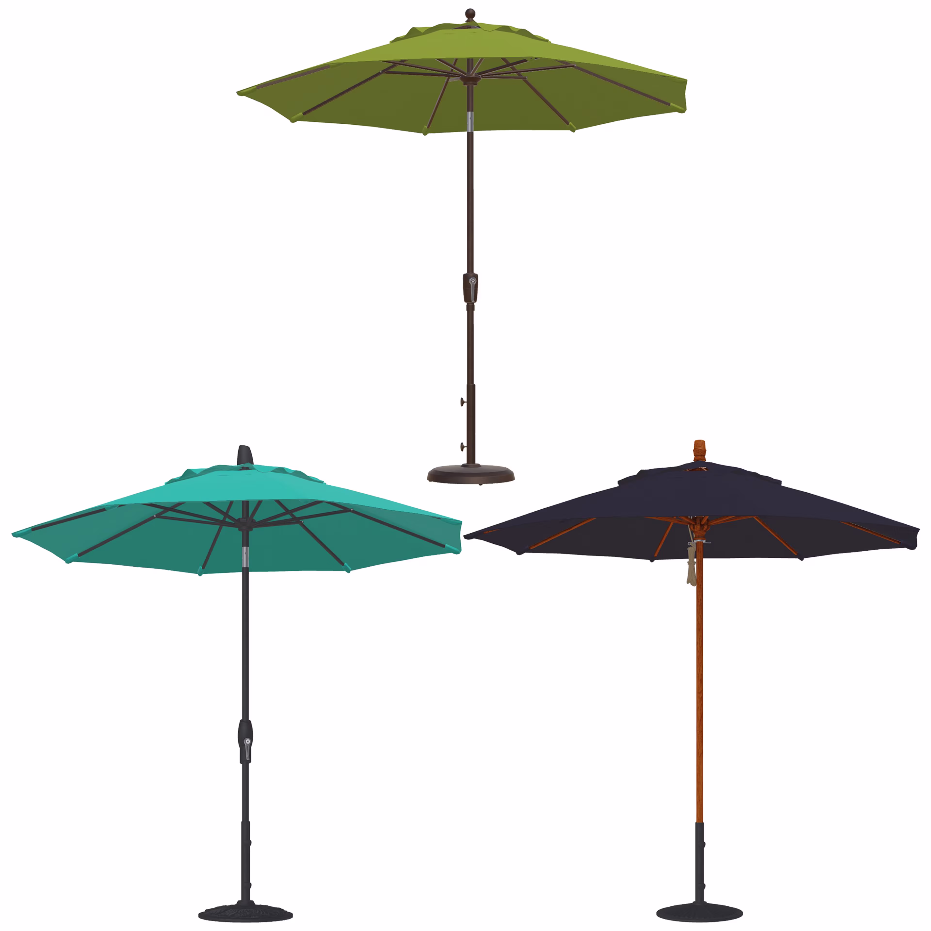 Treasure Garden 9' Octagonal Market Patio Umbrellas - Quick Ship