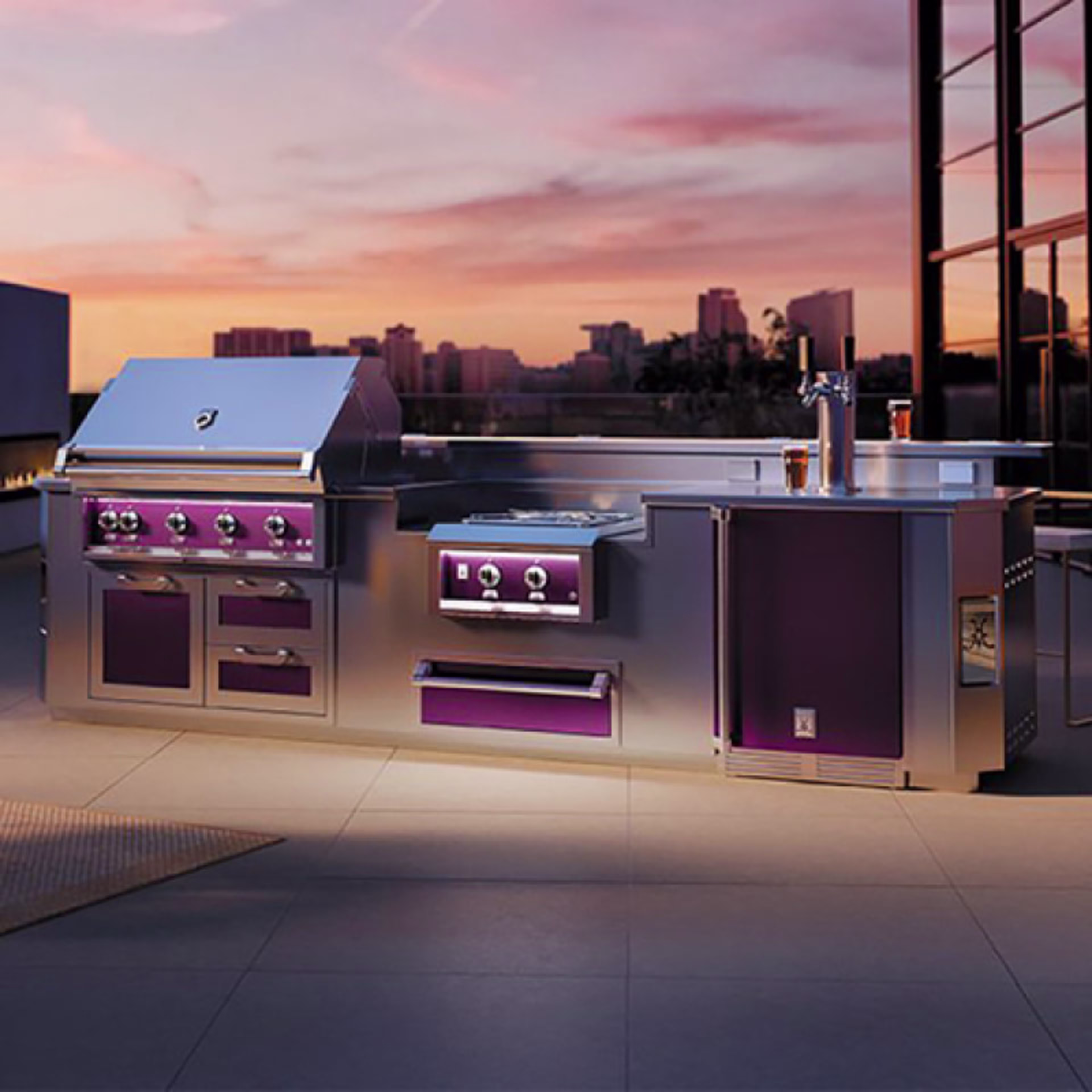 Hestan 36" Single Storage Drawer Outdoor Kitchen Cabinet
