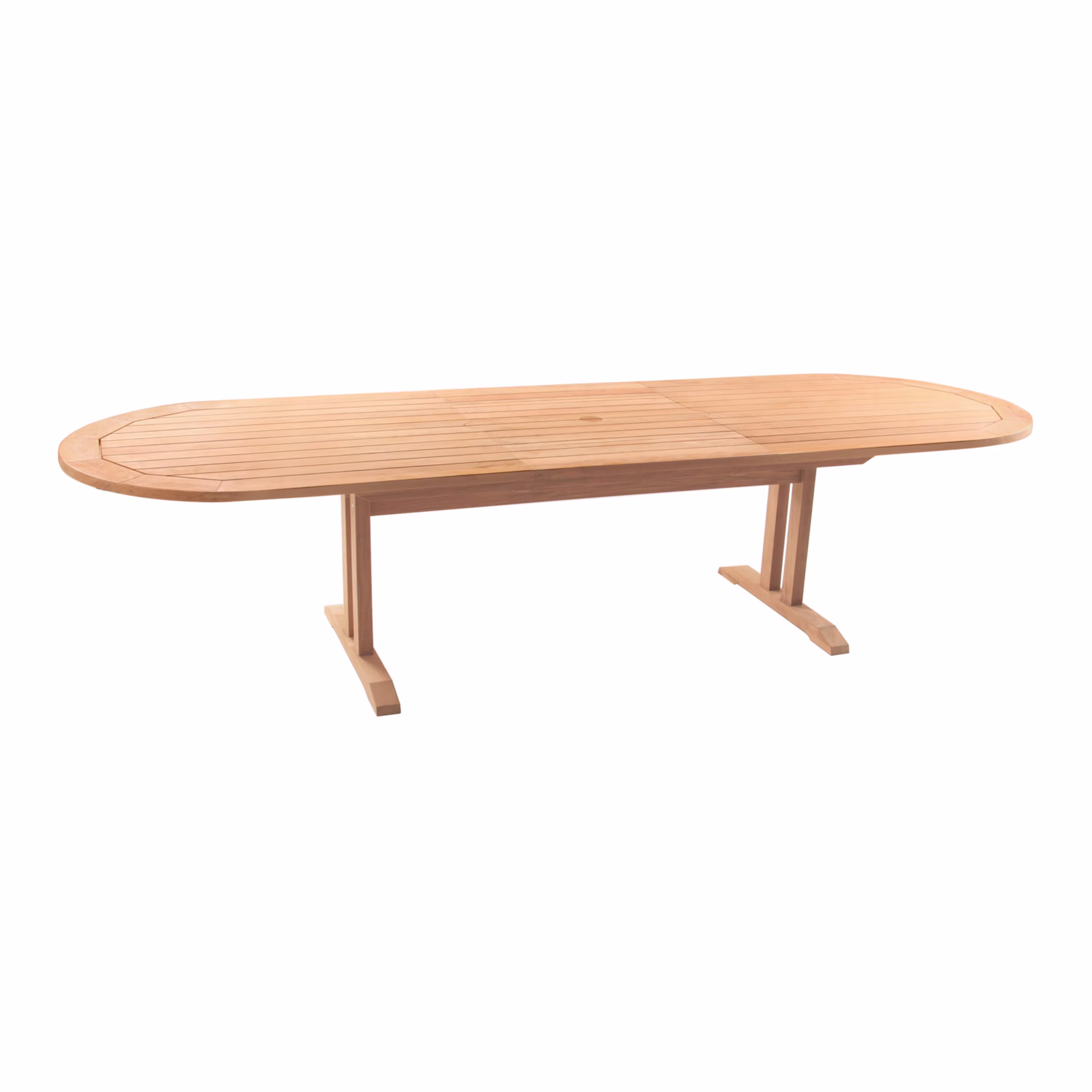 POVL Outdoor Calera 95" - 124" Teak Extending Oval Dining Table